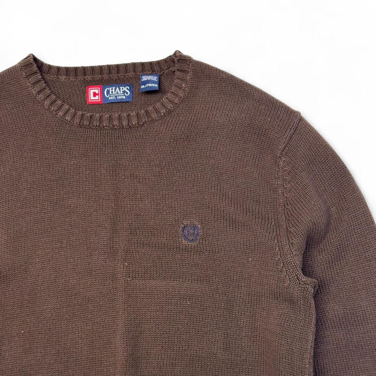 Vintage Brown Chaps Knit Sweater (XL)