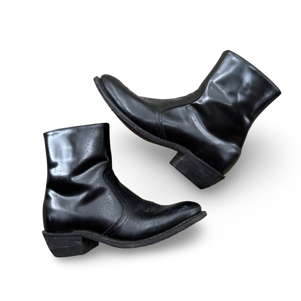 Black Leather Western Boot (9D)