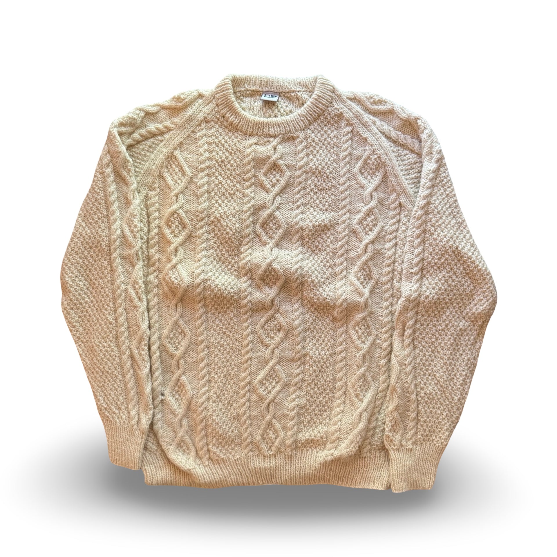 A Tin Shed Handknit Cable Knit Sweater (L)