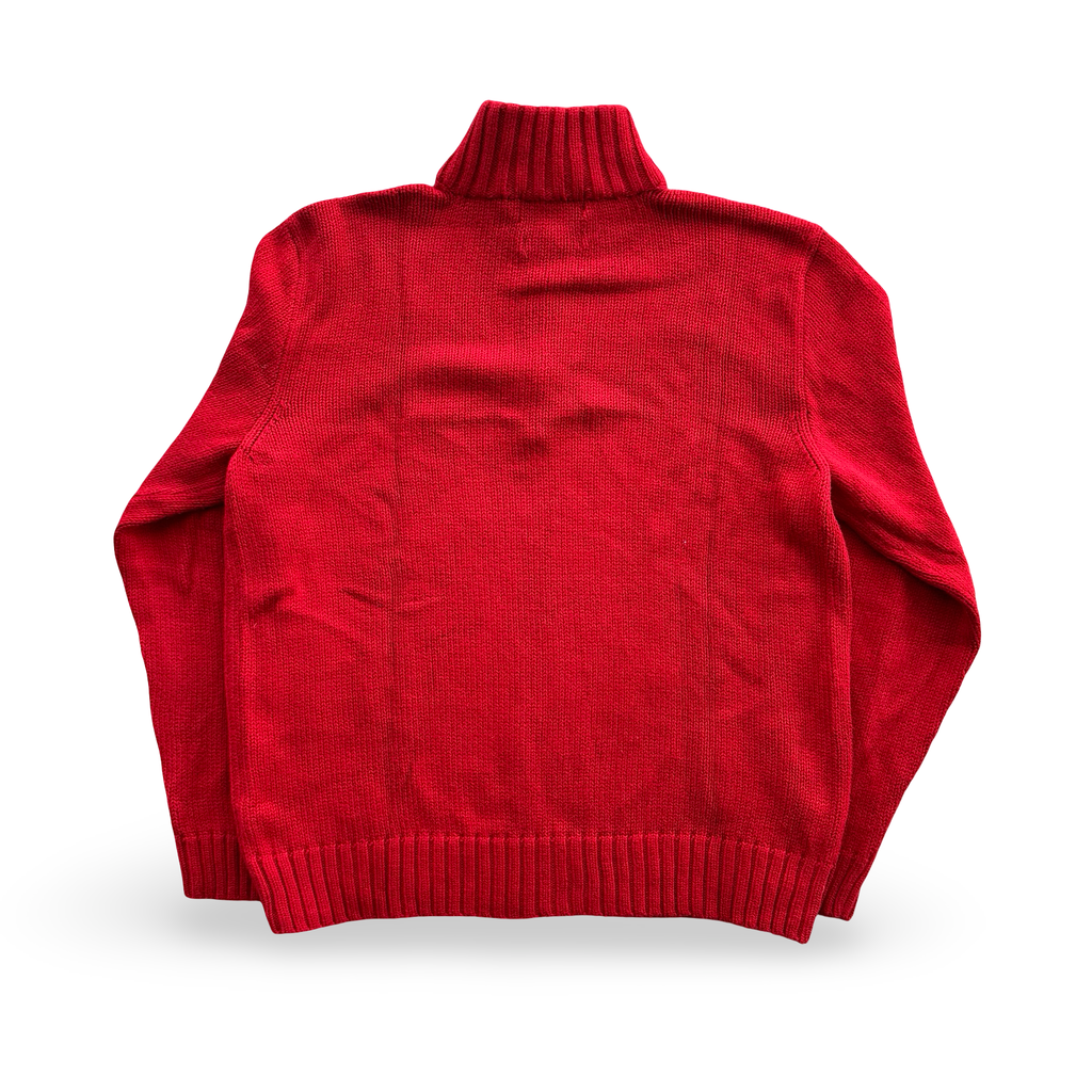 Vintage Red Ralph Lauren Knit Quarter Zip (XL)