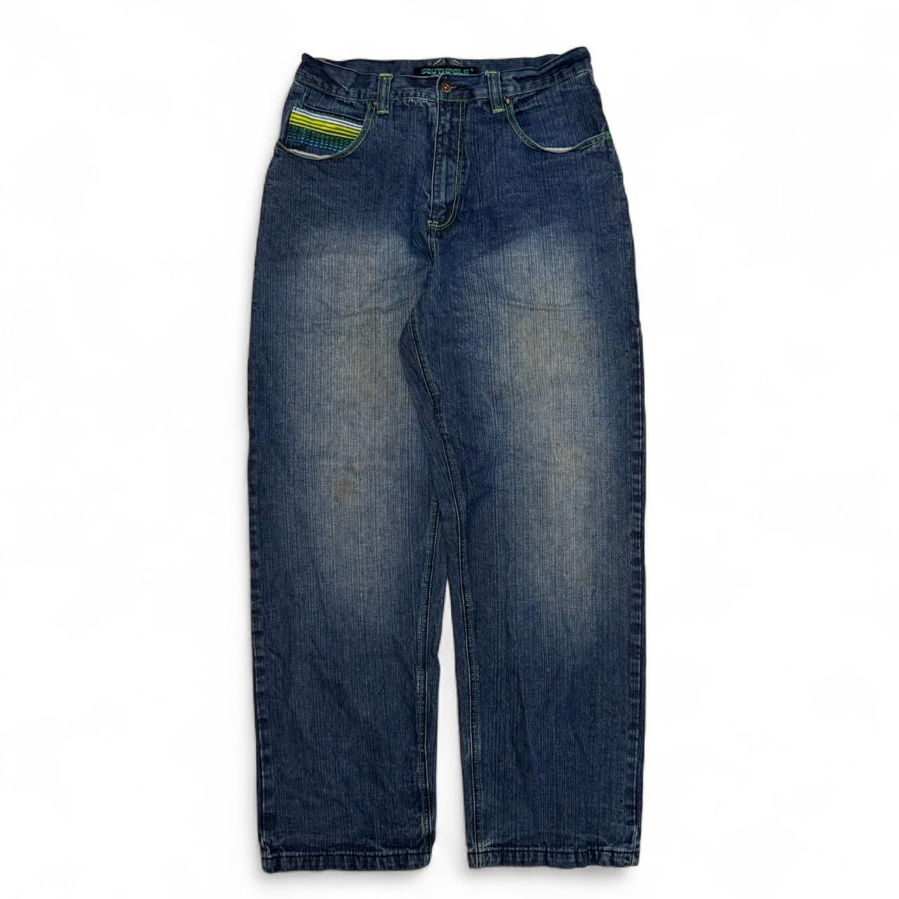2000s Southpole Embroidered Baggy Jeans (34x32)