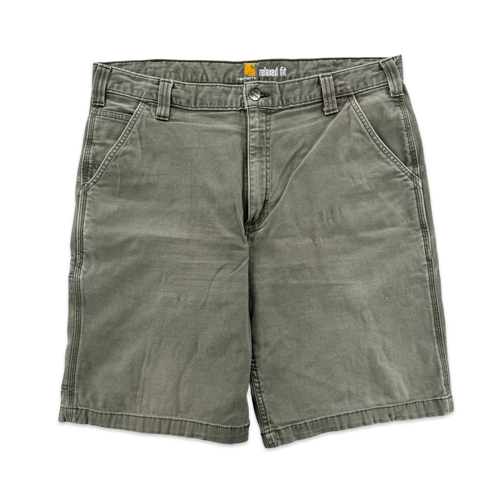 Faded Green Carhartt Carpenter Shorts (38)