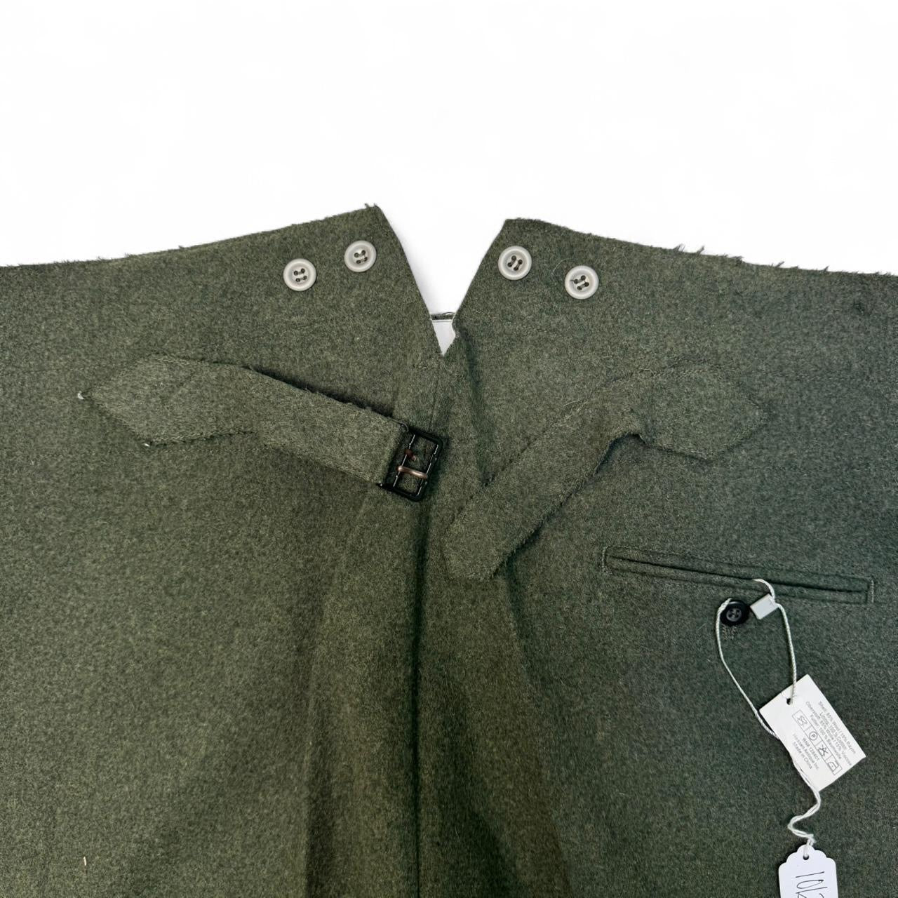 Olive Green Buckle back Wool Pants (38/34x32)