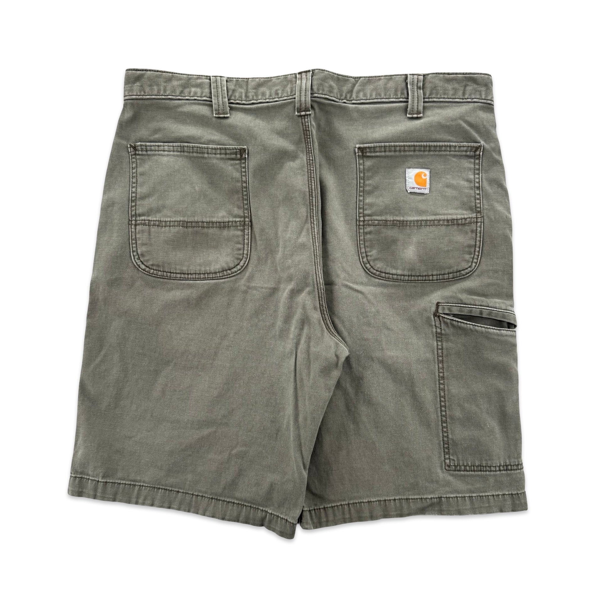 Faded Green Carhartt Carpenter Shorts (38)
