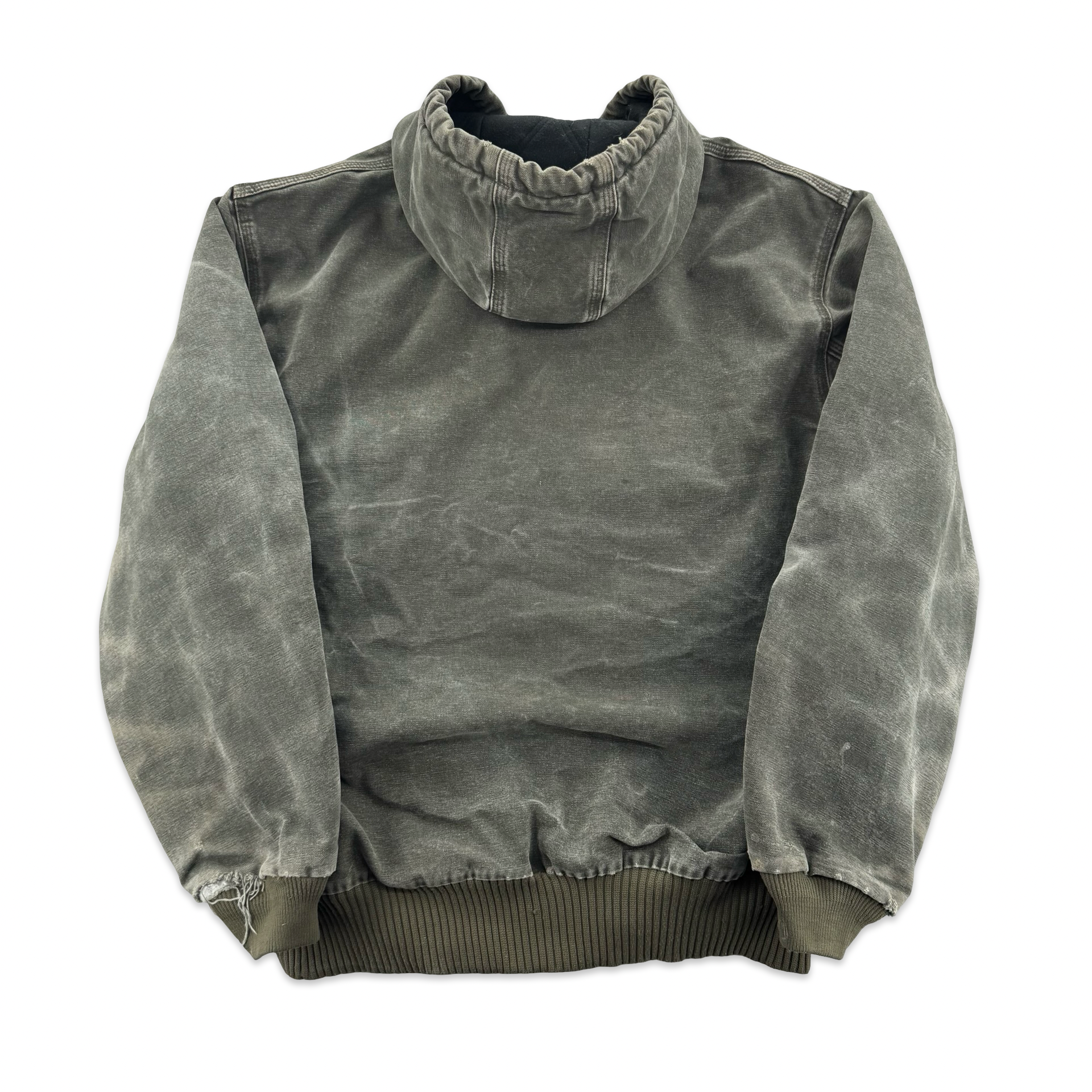 Vintage Moss Green Hooded Carhartt Jacket (XLT)
