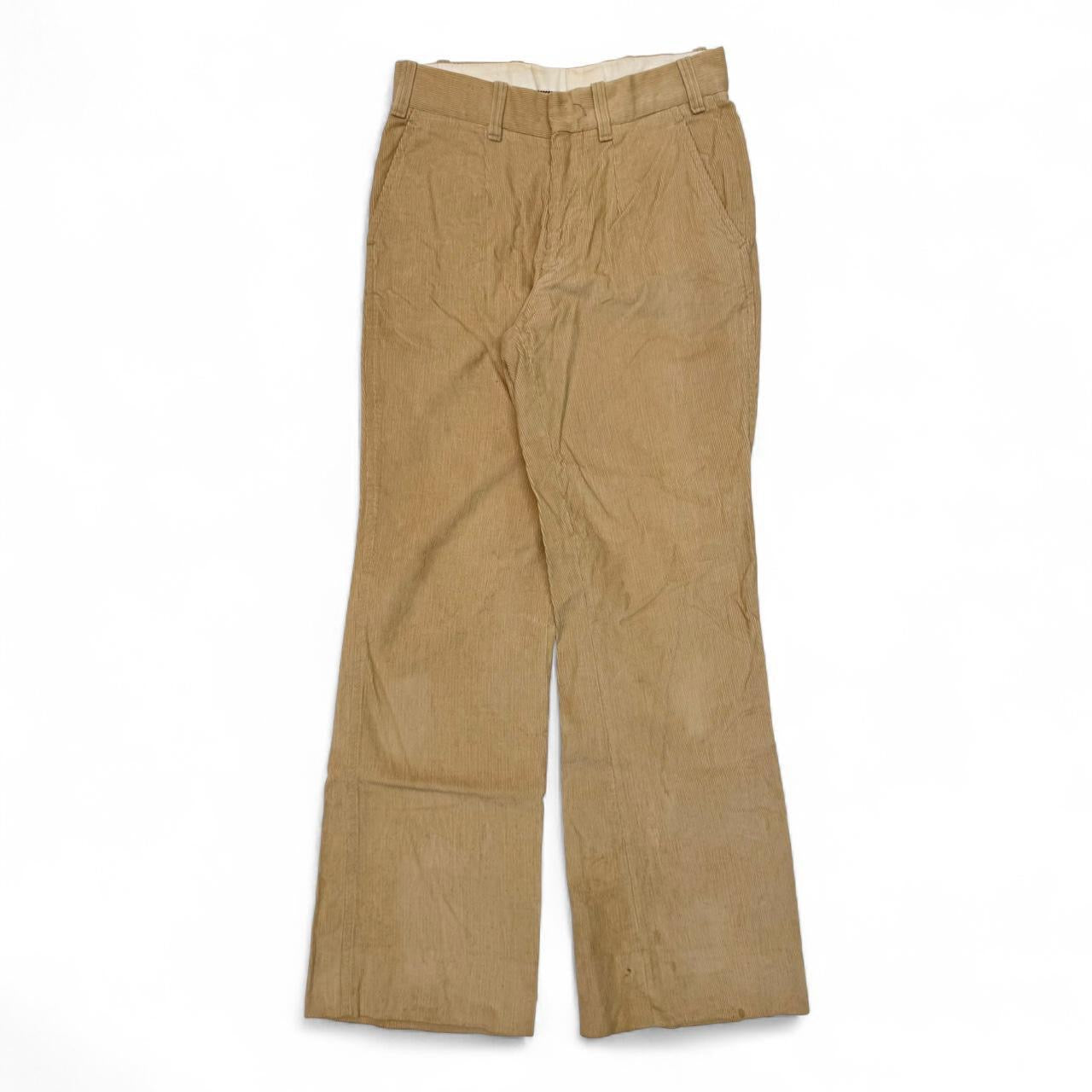 1970s Tan Corduroy Flare Pants (30)