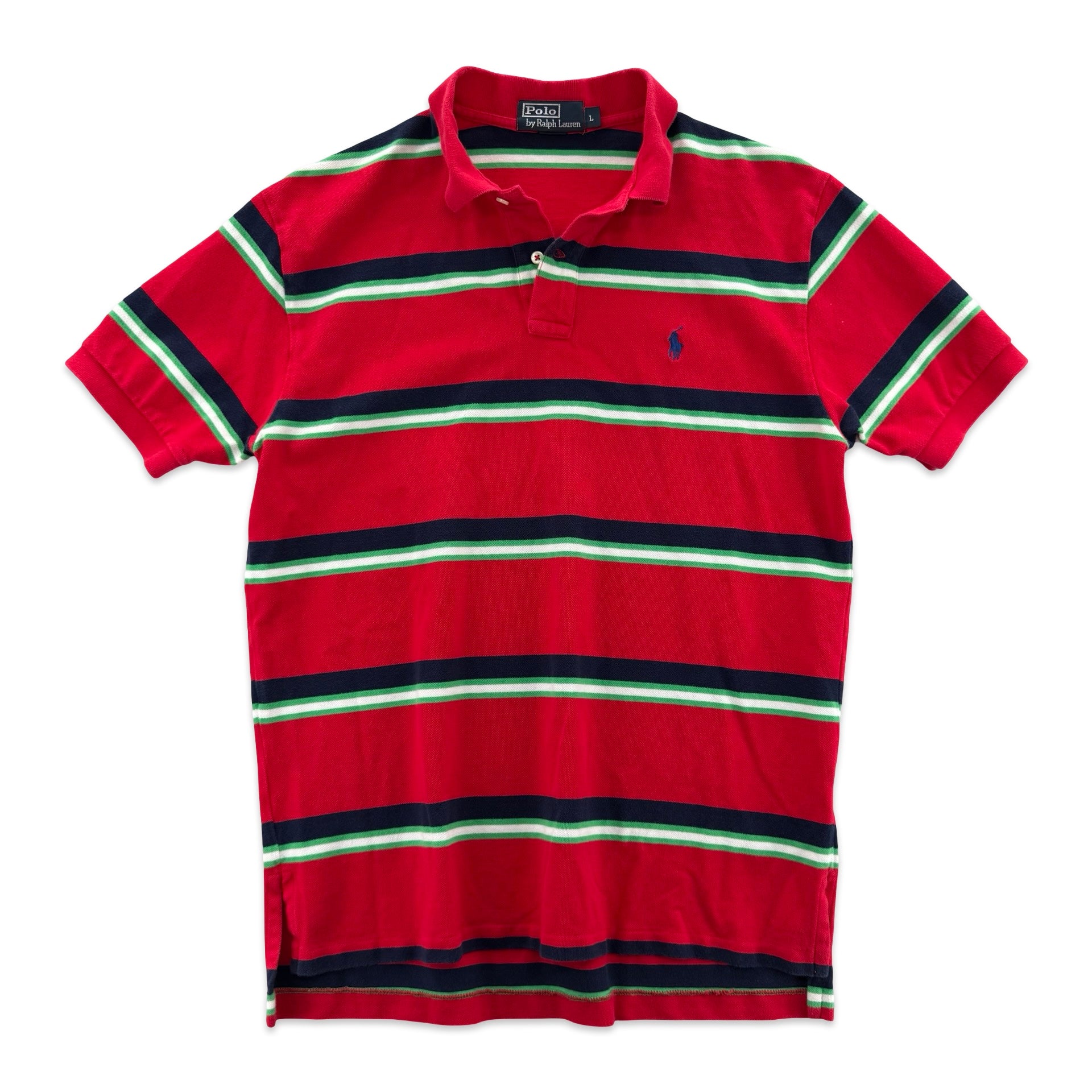 Vintage Red Striped Ralph Lauren Polo (L)
