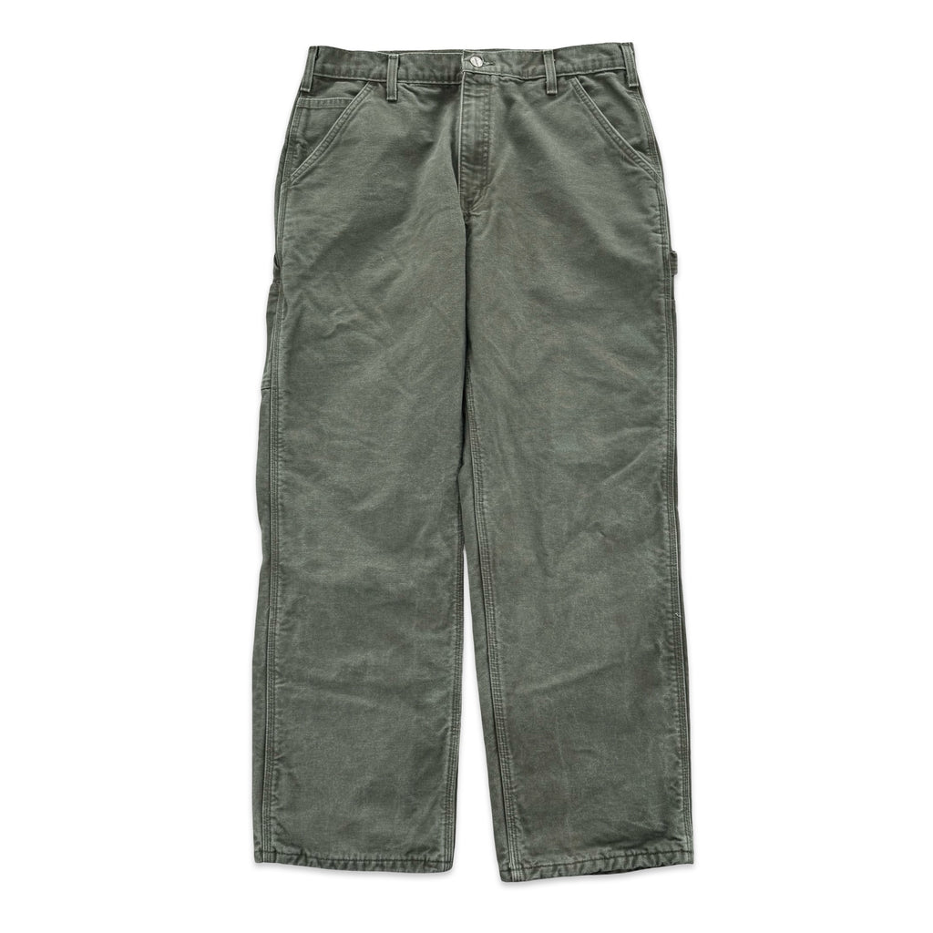 Insulated Olive Green Carhartt Carpenter Pants (34x30)
