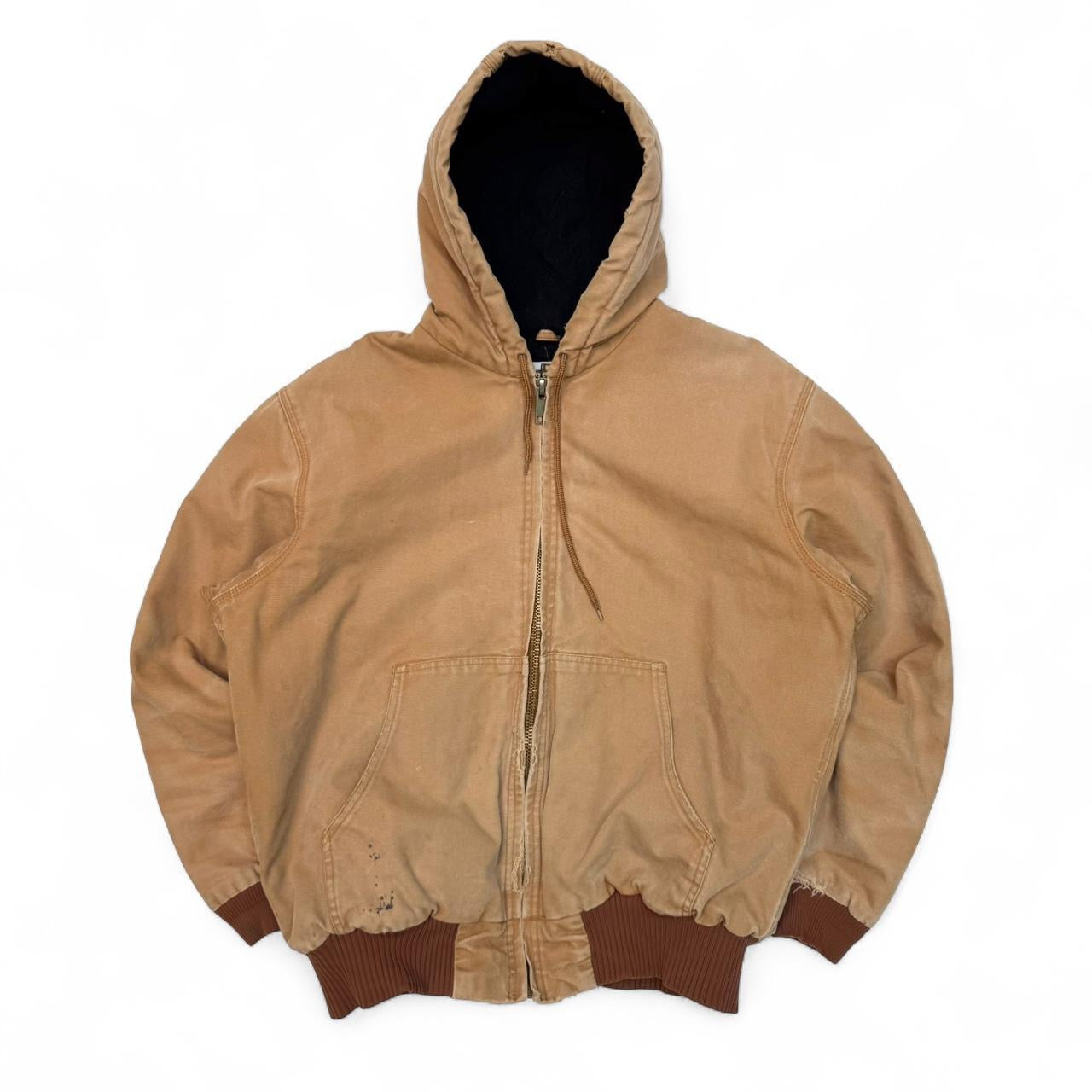 Tan Vintage Golden Armour Carhartt Style Hooded Jacket (L)