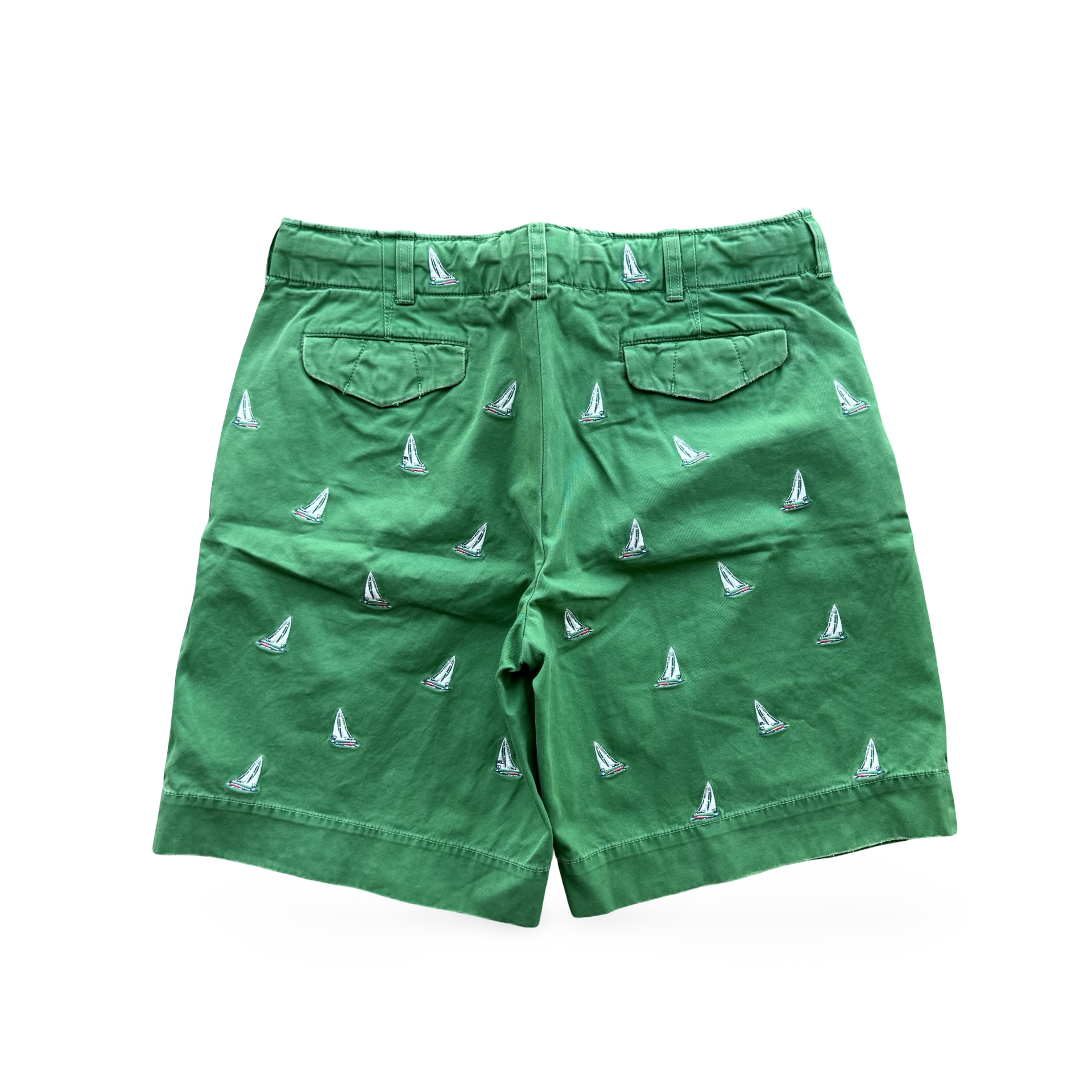 Vintage Green Ralph Lauren Sailboat Shorts (34)