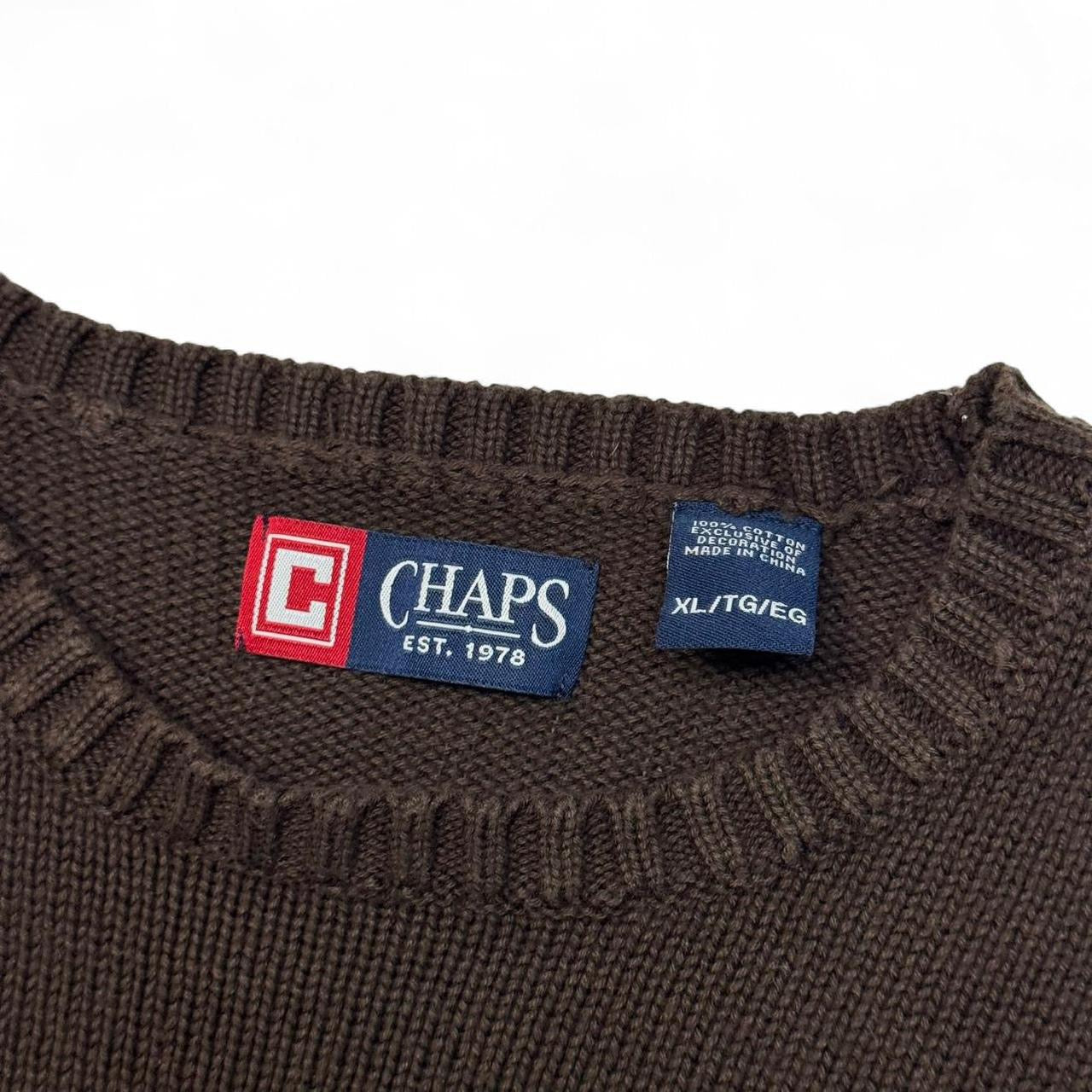 Vintage Brown Chaps Knit Sweater (XL)