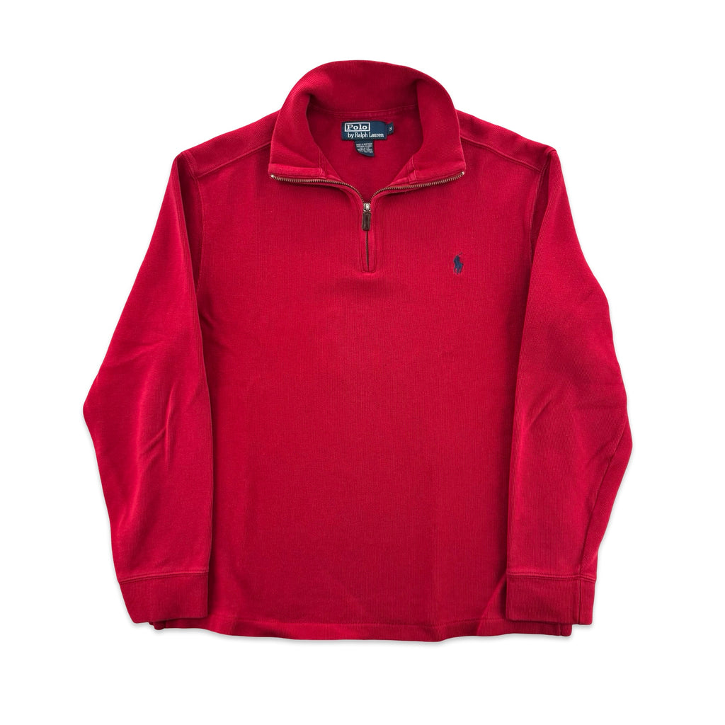 Vintage Red Polo Quarter Zip (M)