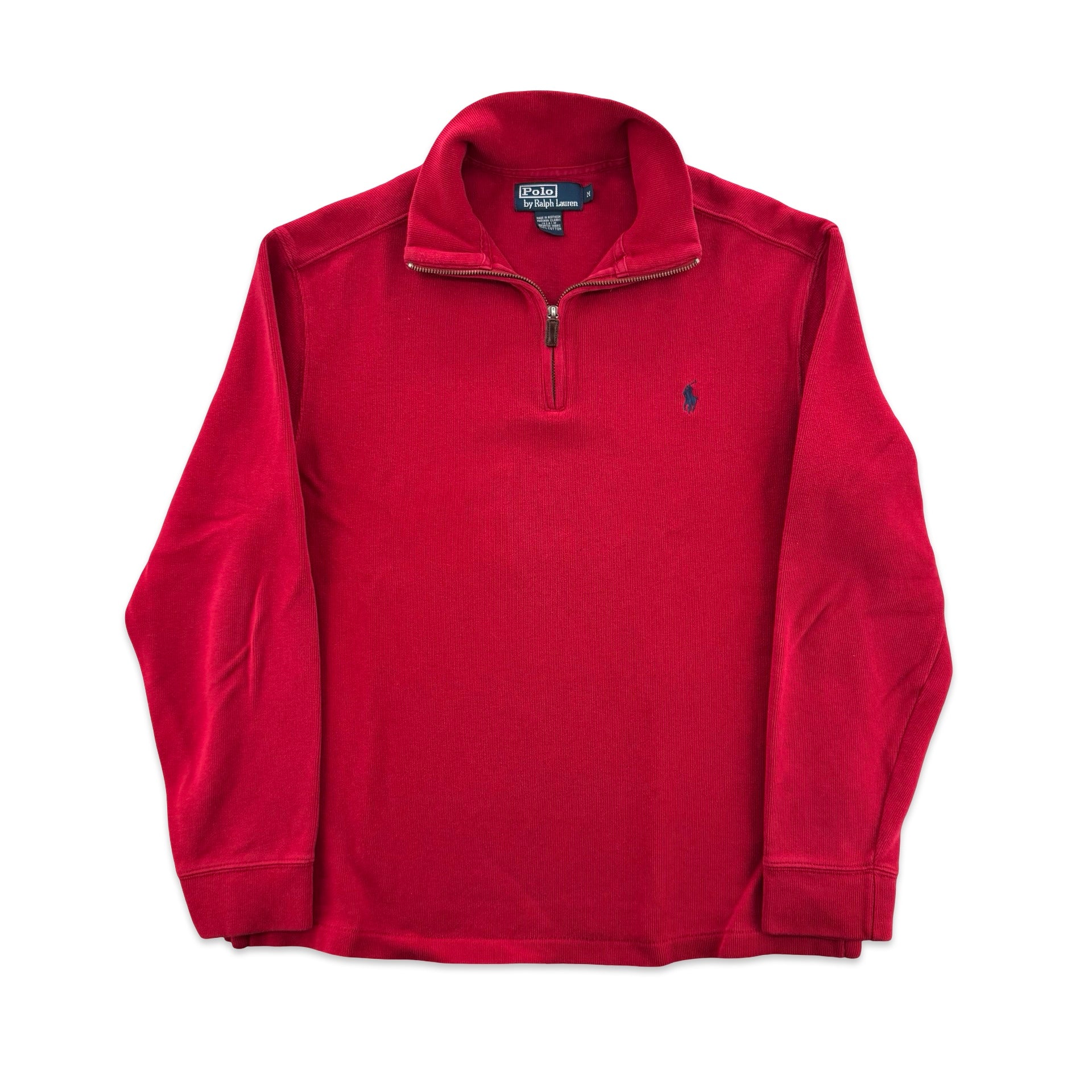 Vintage Red Polo Quarter Zip (M)