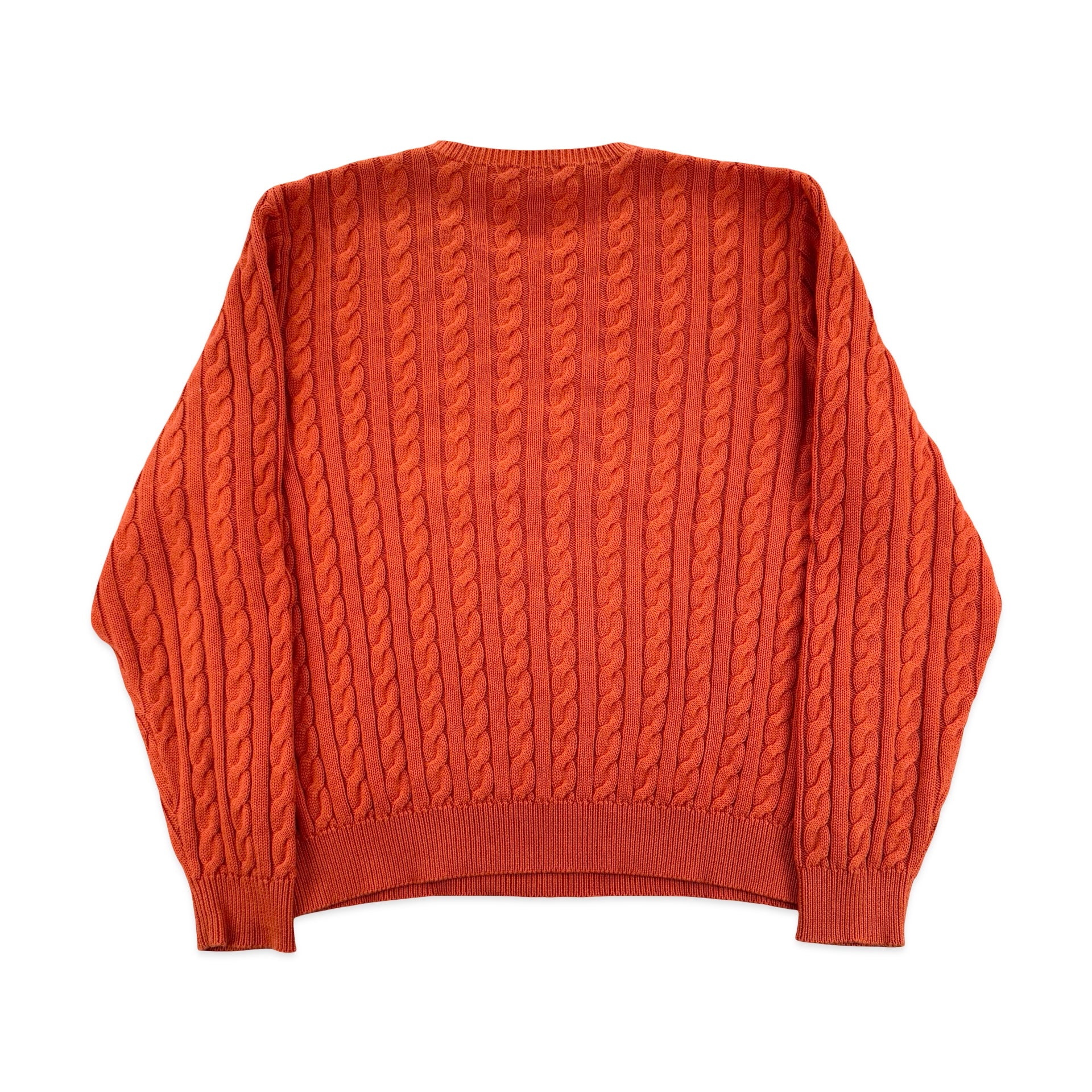 Vintage Orange Polo Golf Cable Knit Sweater (XL)