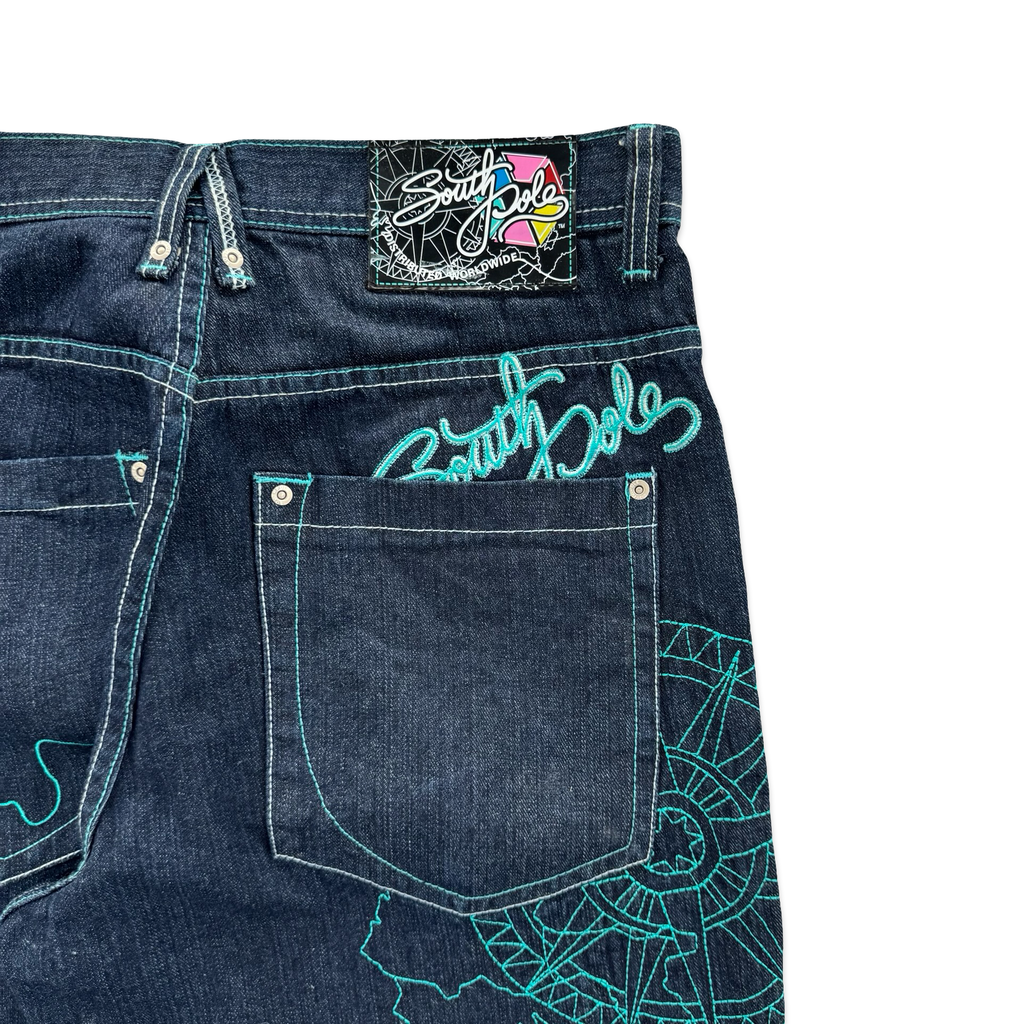 2000s Southpole Embroidered Jeans (34x33)