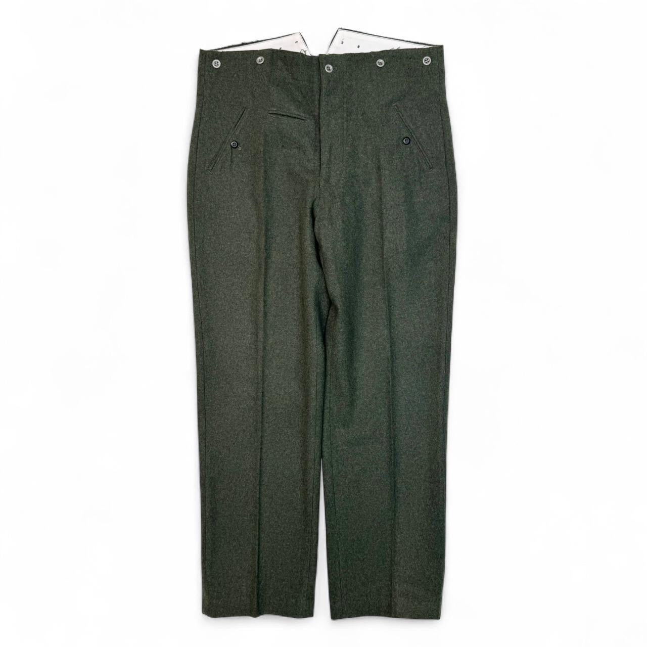 Olive Green Buckle back Wool Pants (38/34x32)
