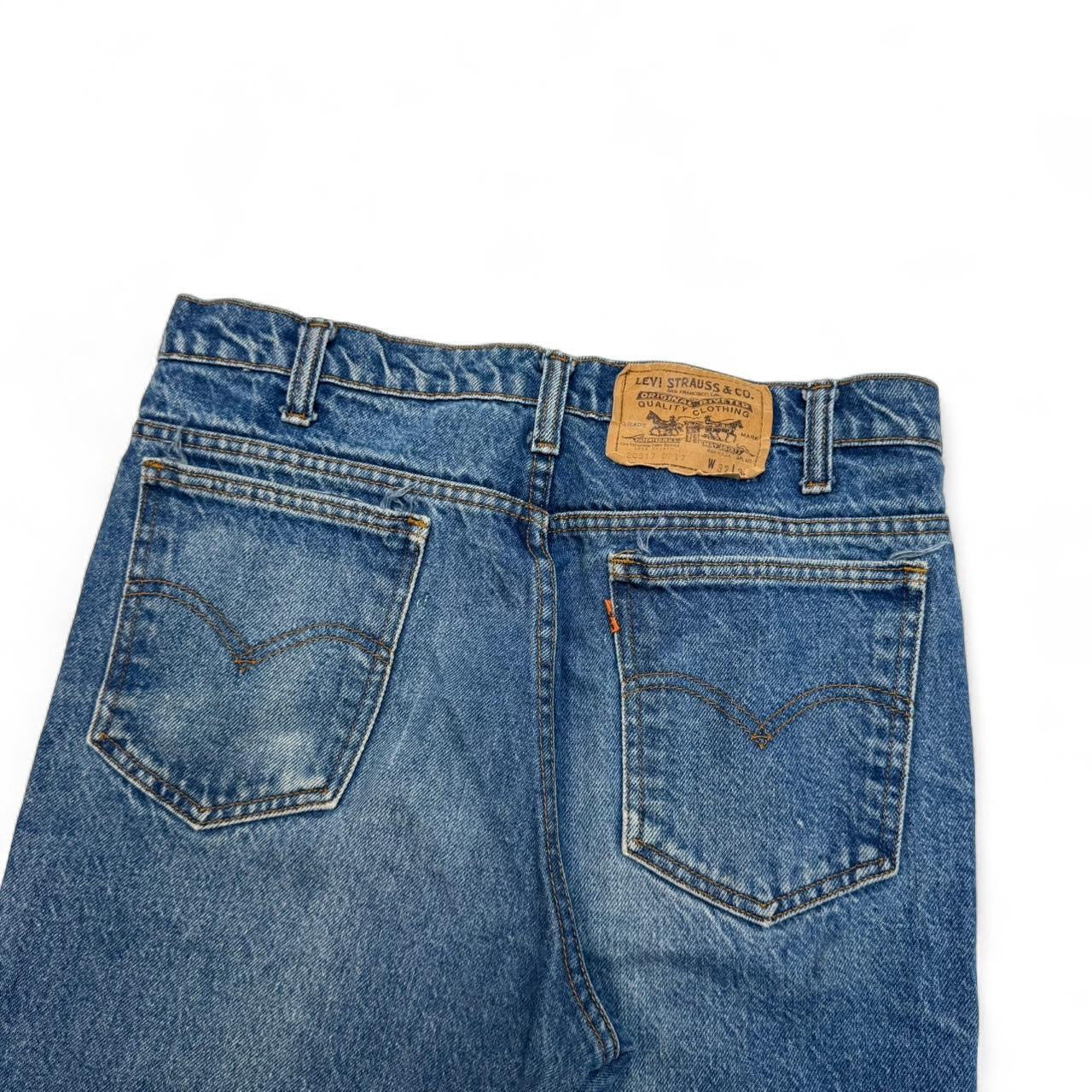 1980s Orange Tab Bootcut Jeans (32x30)