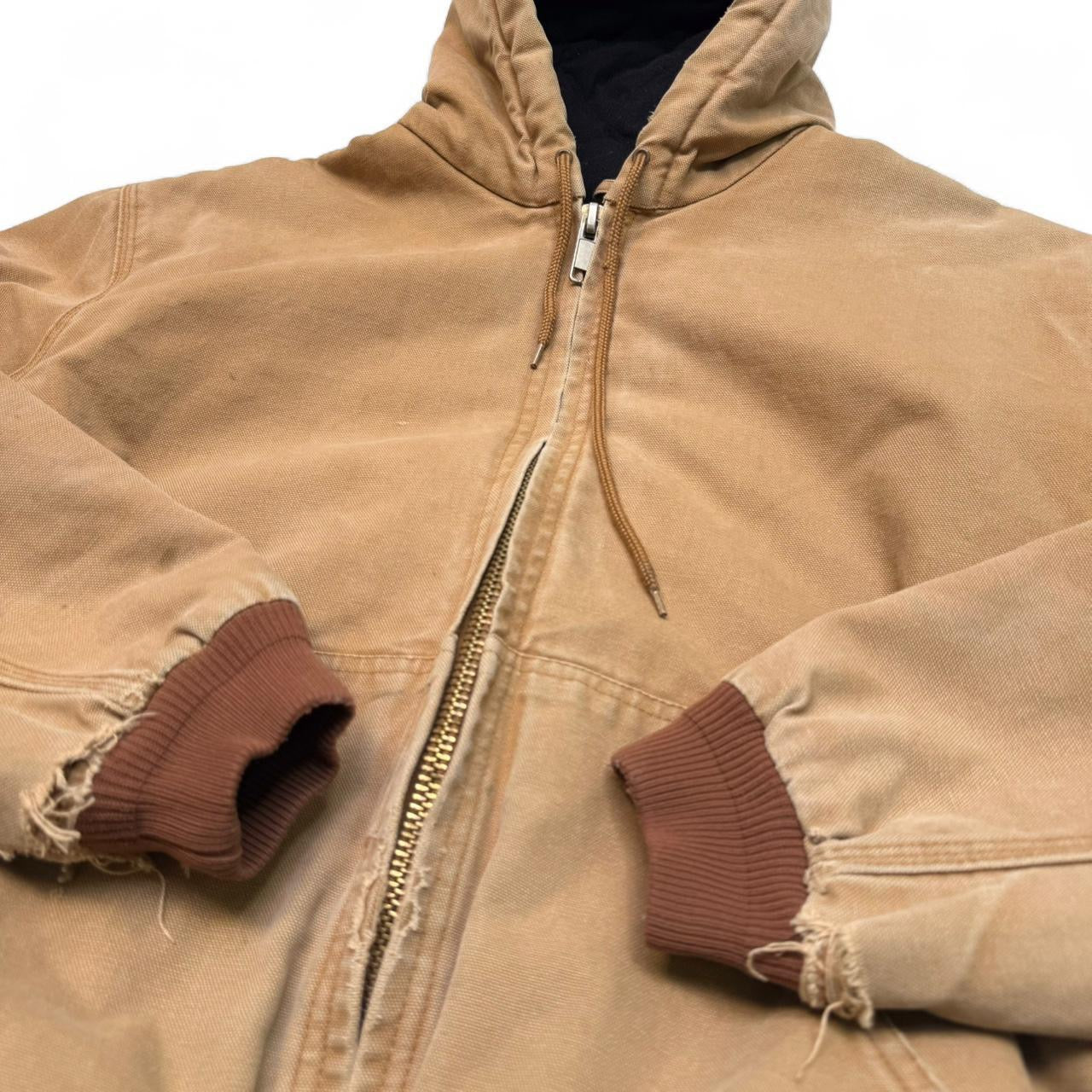 Tan Vintage Golden Armour Carhartt Style Hooded Jacket (L)
