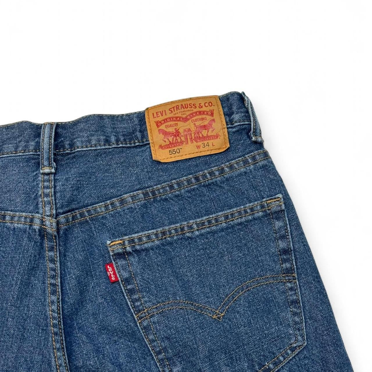 Levis 550 Dark Wash Denim Shorts (34)