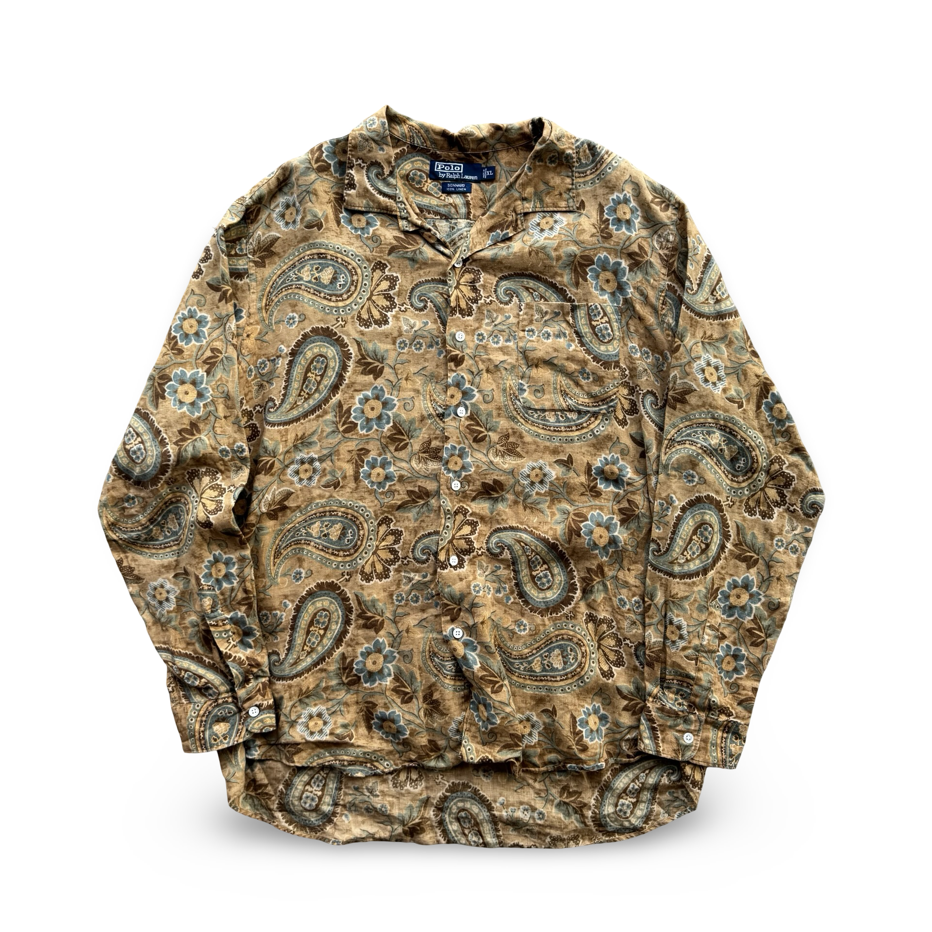 Vintage Ralph Lauren Linen Paisley Shirt (XL)