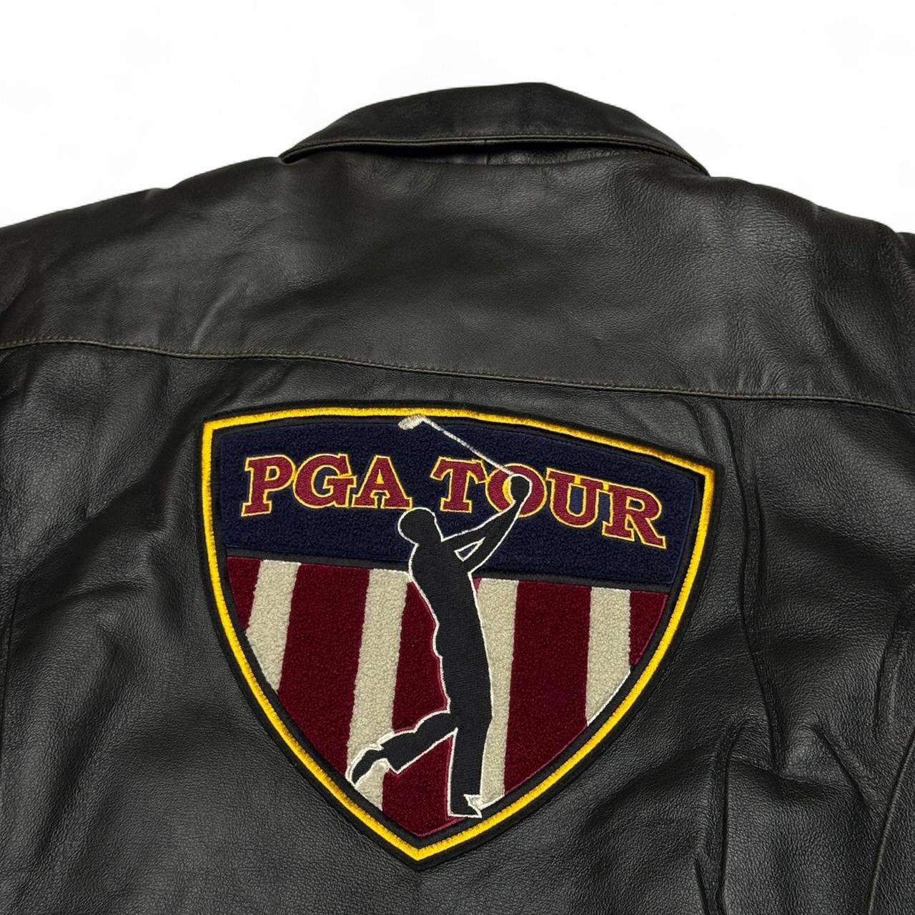 Vintage PGA Tour Life Member Brown Leather Jacket (L)