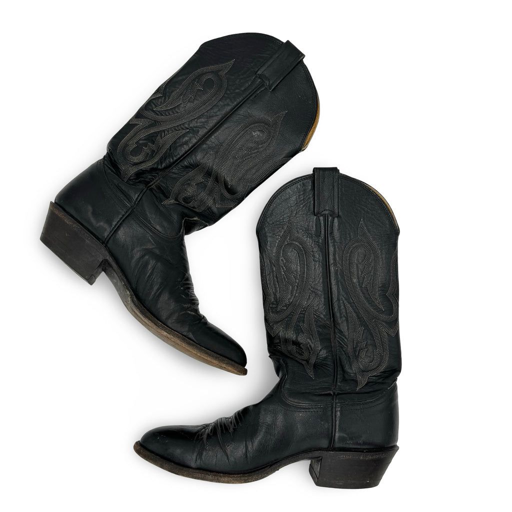 Black Leather Nocona Boots (8B)