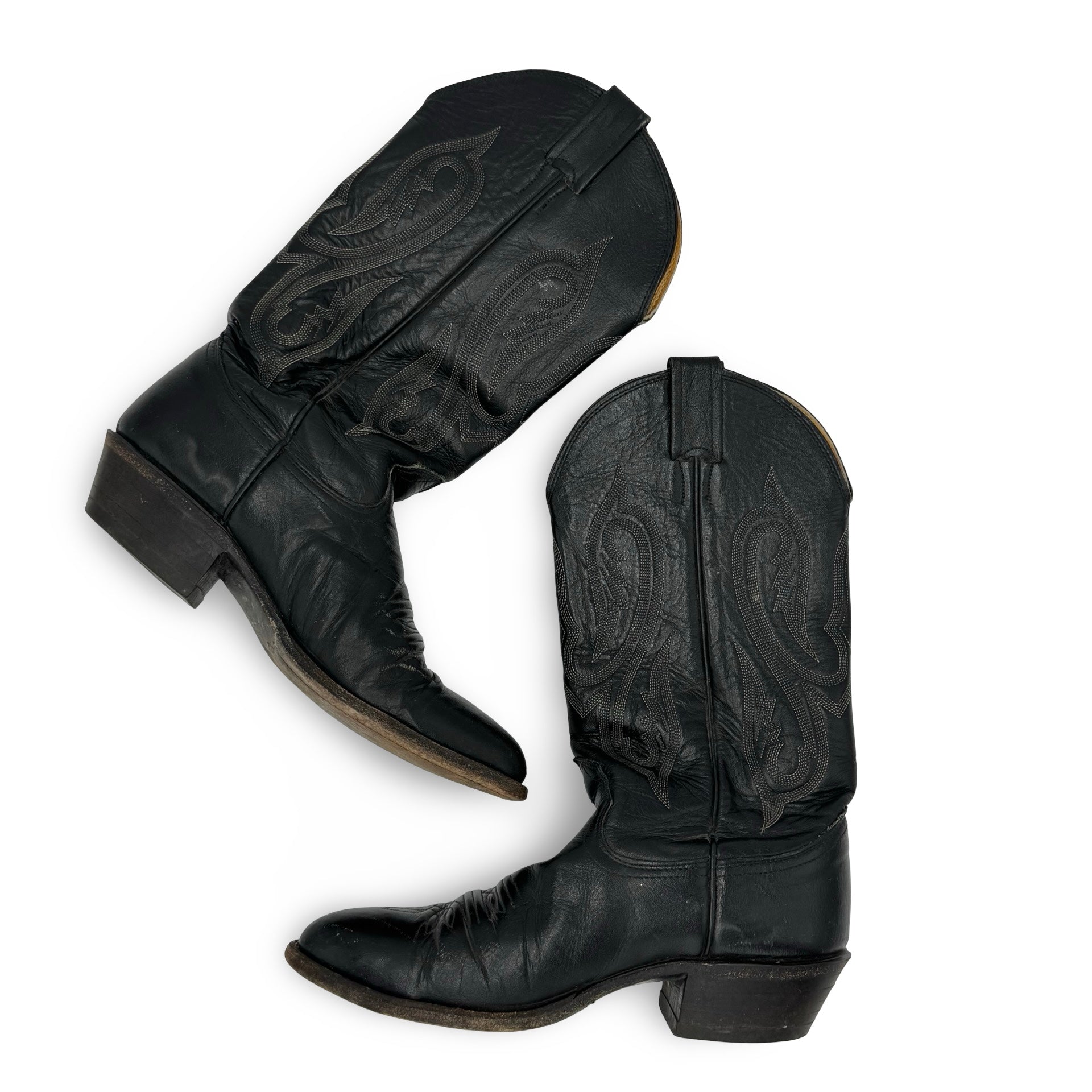 Black Leather Nocona Boots (8B)