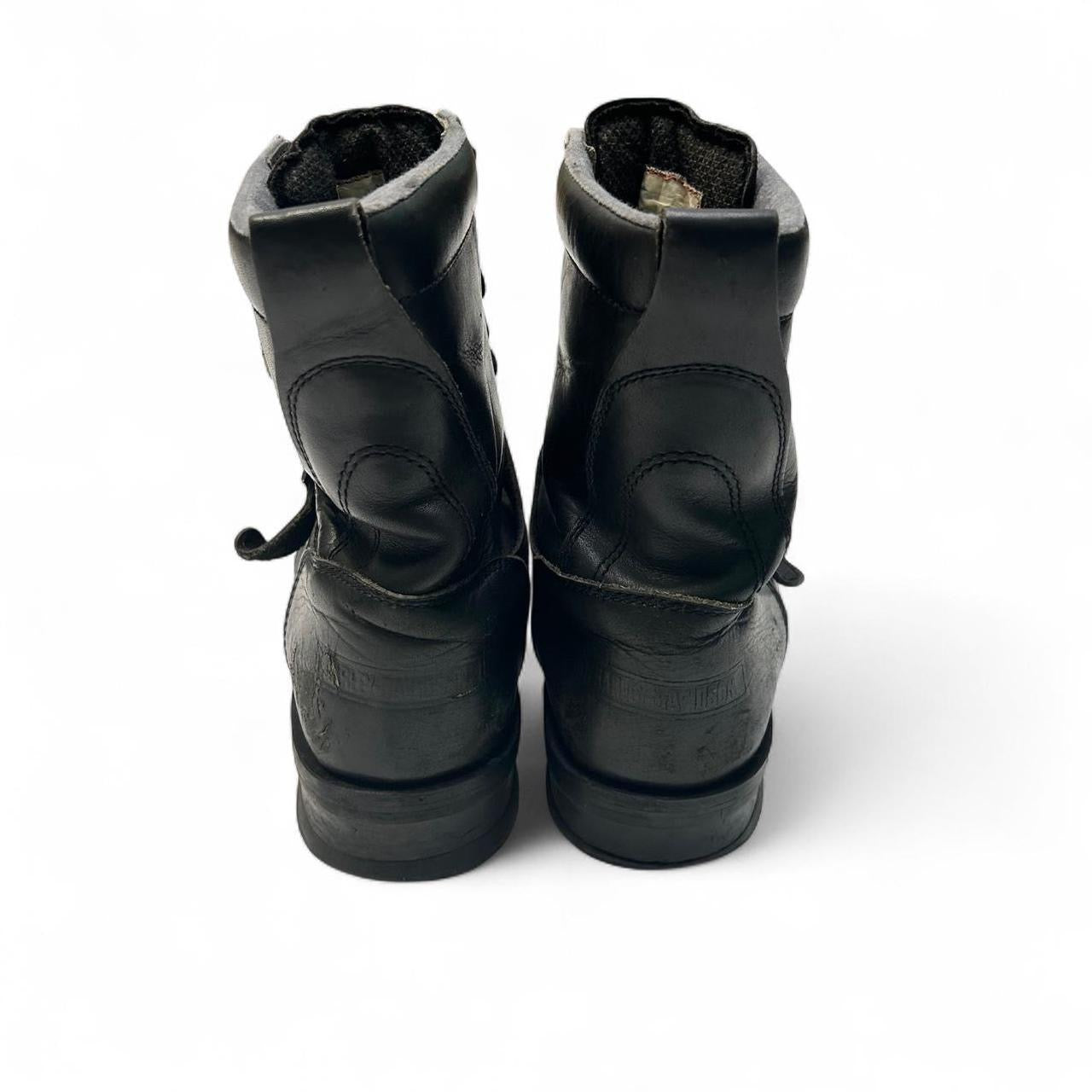 Black Leather Harley Davidson Biker Boots (10 M)