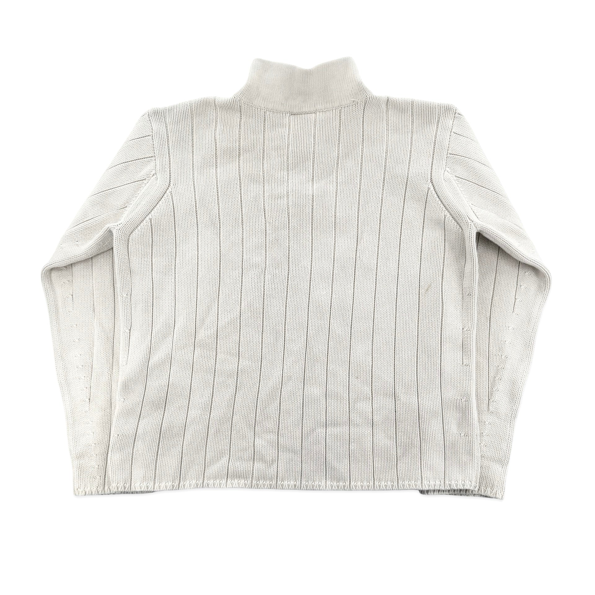 Vintage White Polo Jeans Co Knit Quarter Zip (XL)