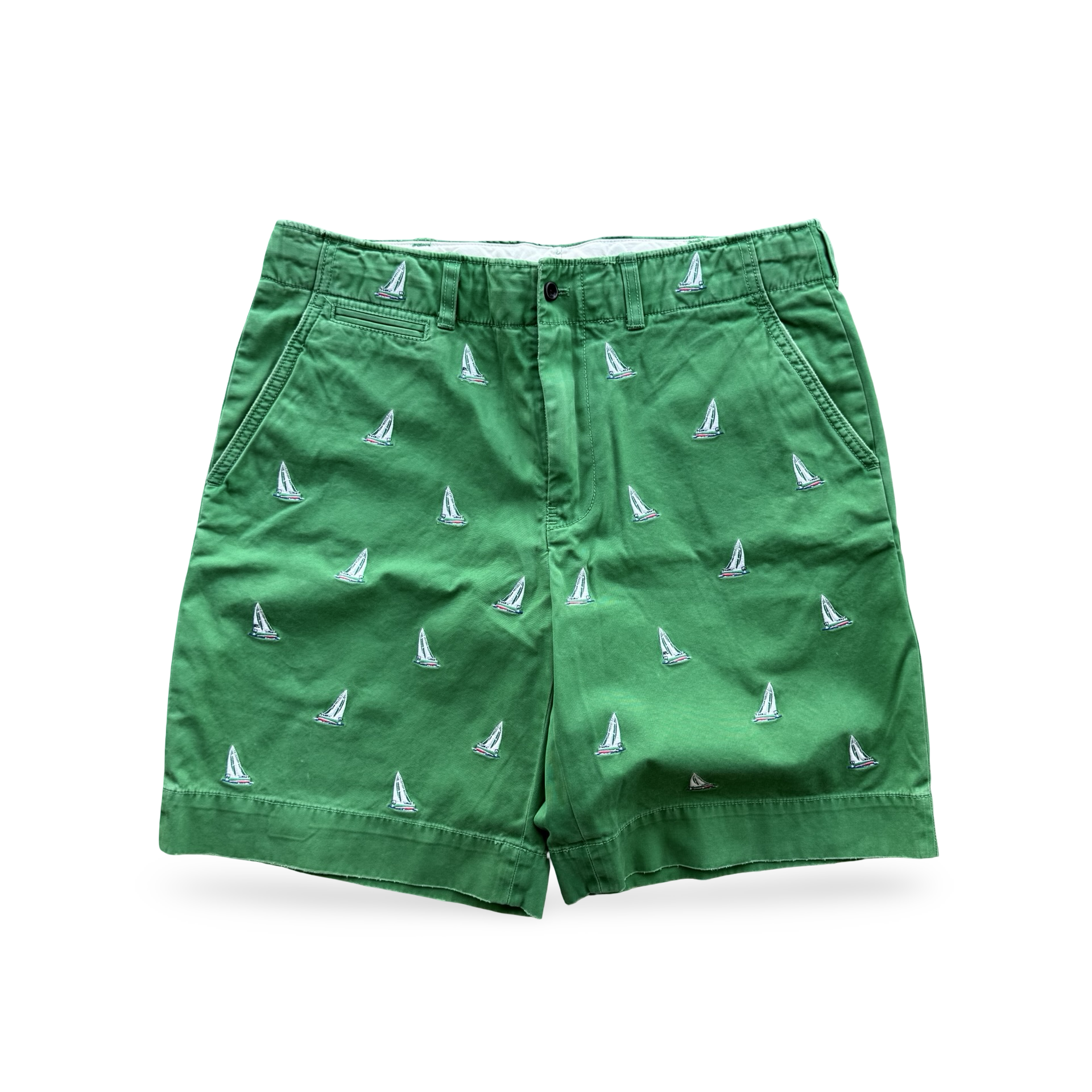 Vintage Green Ralph Lauren Sailboat Shorts (34)