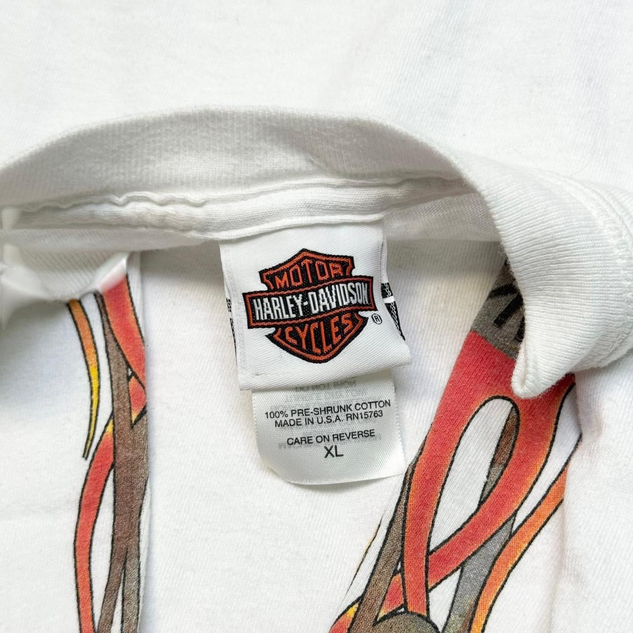 Vintage St. Joe’s White Harley Davidson Flame Sleeve (XL)