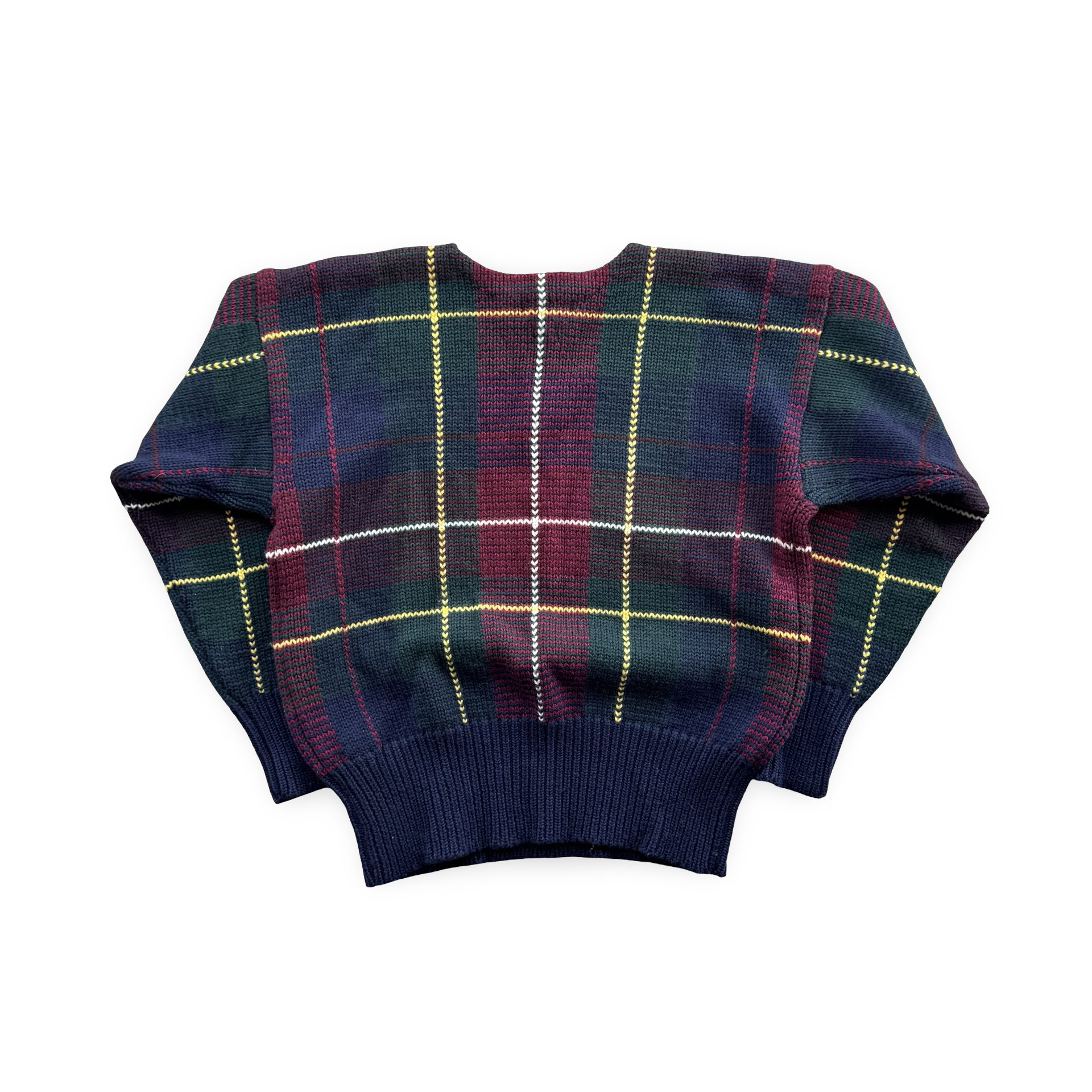 Vintage Ralph Lauren Wool Plaid Knit Sweater (XL)