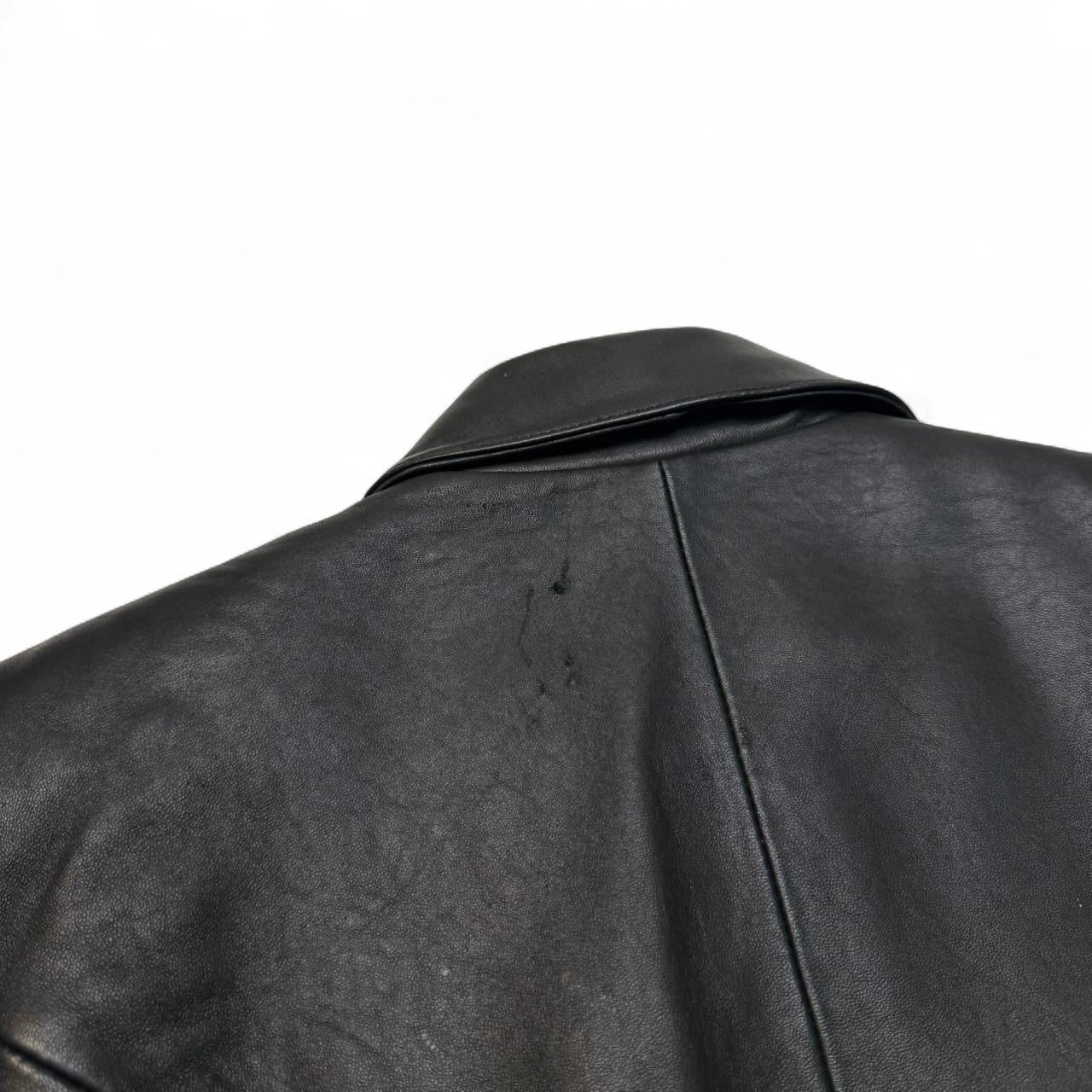Vintage Black Jones Wear Sport Leather Jacket (S)