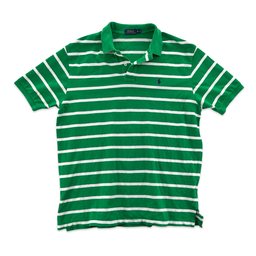 Green Striped Ralph Lauren Polo (XL)