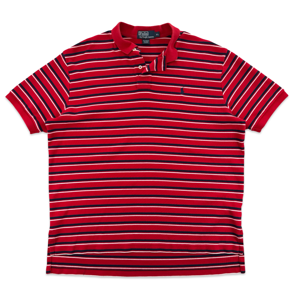 Ralph Lauren Striped Red Polo (XL)