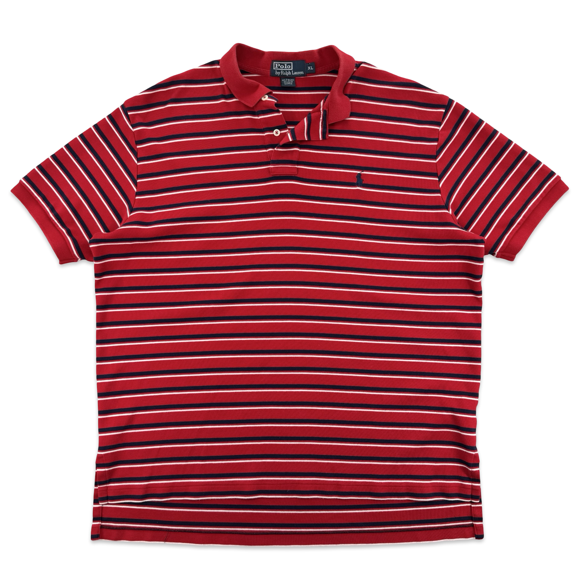 Ralph Lauren Striped Red Polo (XL)