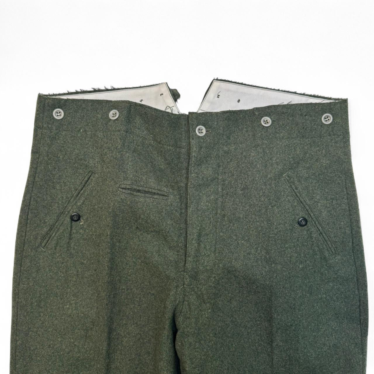 Olive Green Buckle back Wool Pants (38/34x32)