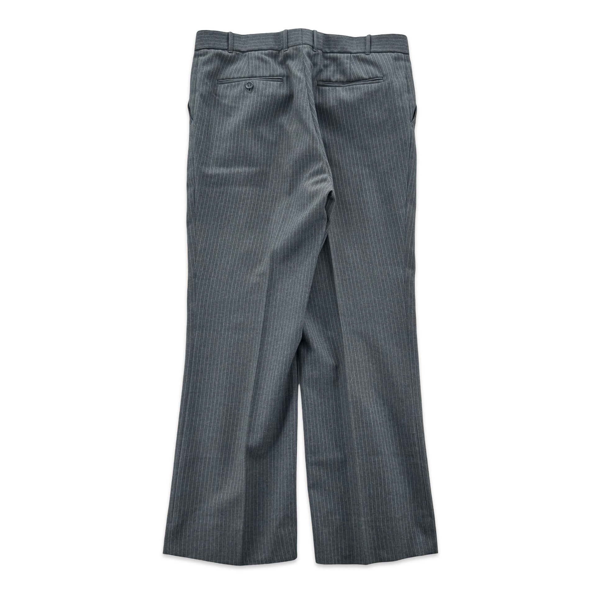 Vintage Grey Blue Pinstripe Trousers (35x28)