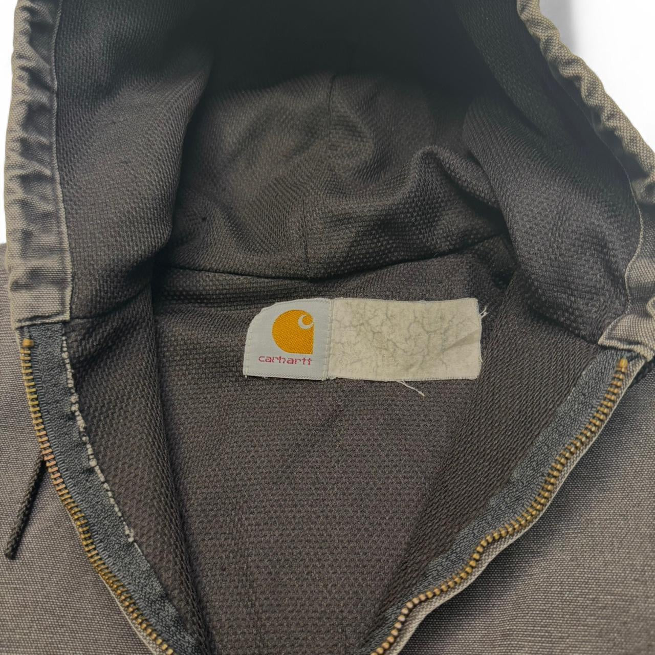 Faded Black Carhartt Thermal Lined Hooded Jacket (M)