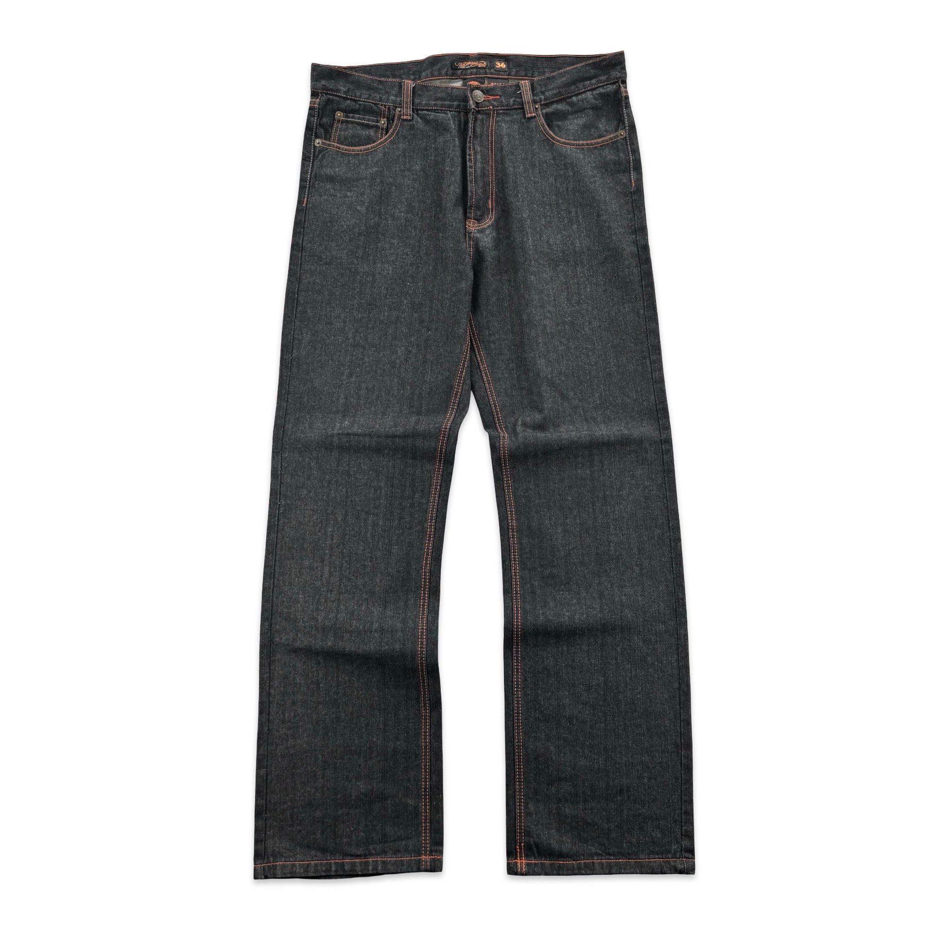 Bootcut Ed Hardy Embroidered Jeans (38x36)