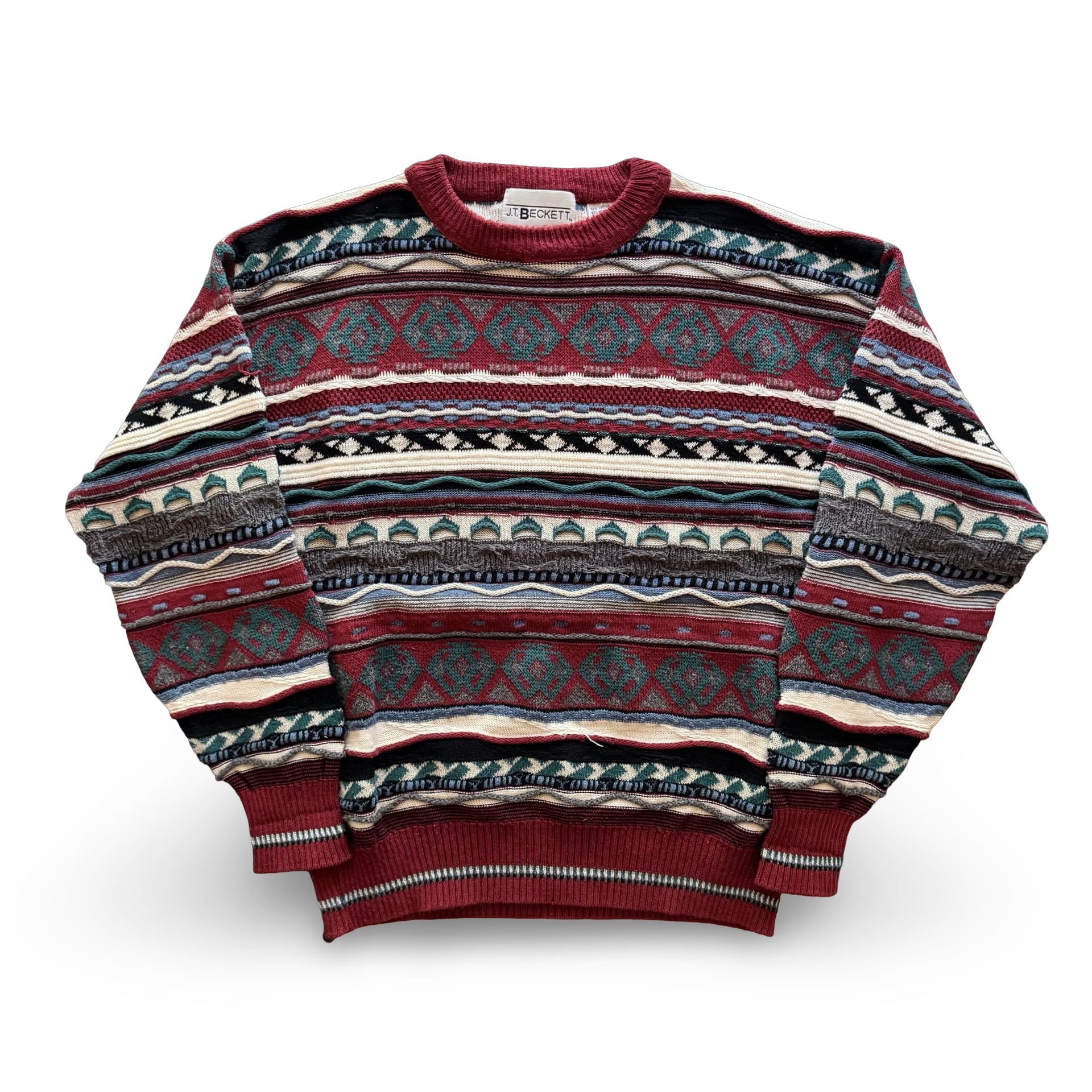 90s J.T. Beckett 3D Knit Sweater (L)