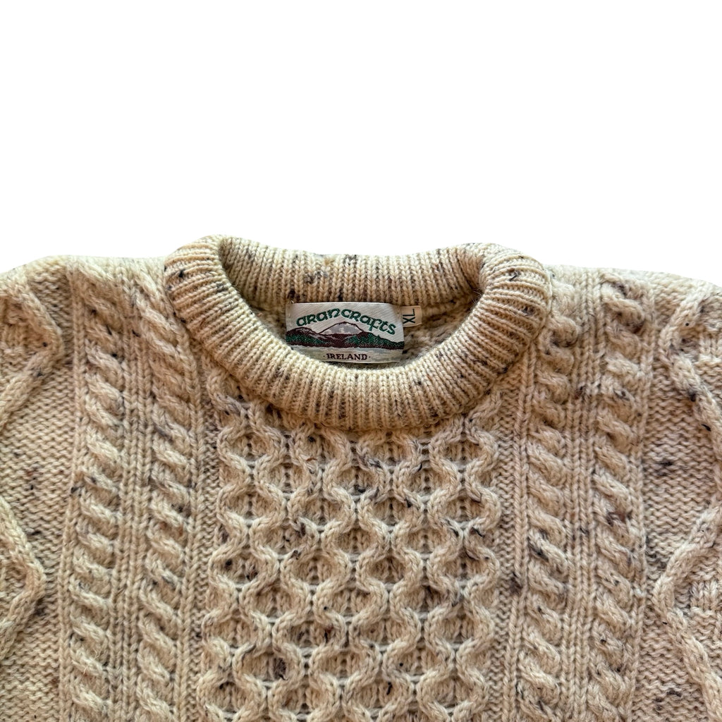 90s Arancrafts Cable Knit Sweater (XL)
