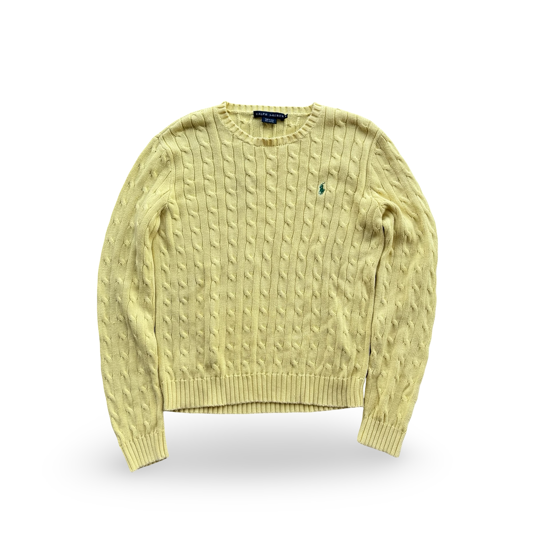 Women’s Ralph Lauren Yellow Cable Knit Sweater (XL)
