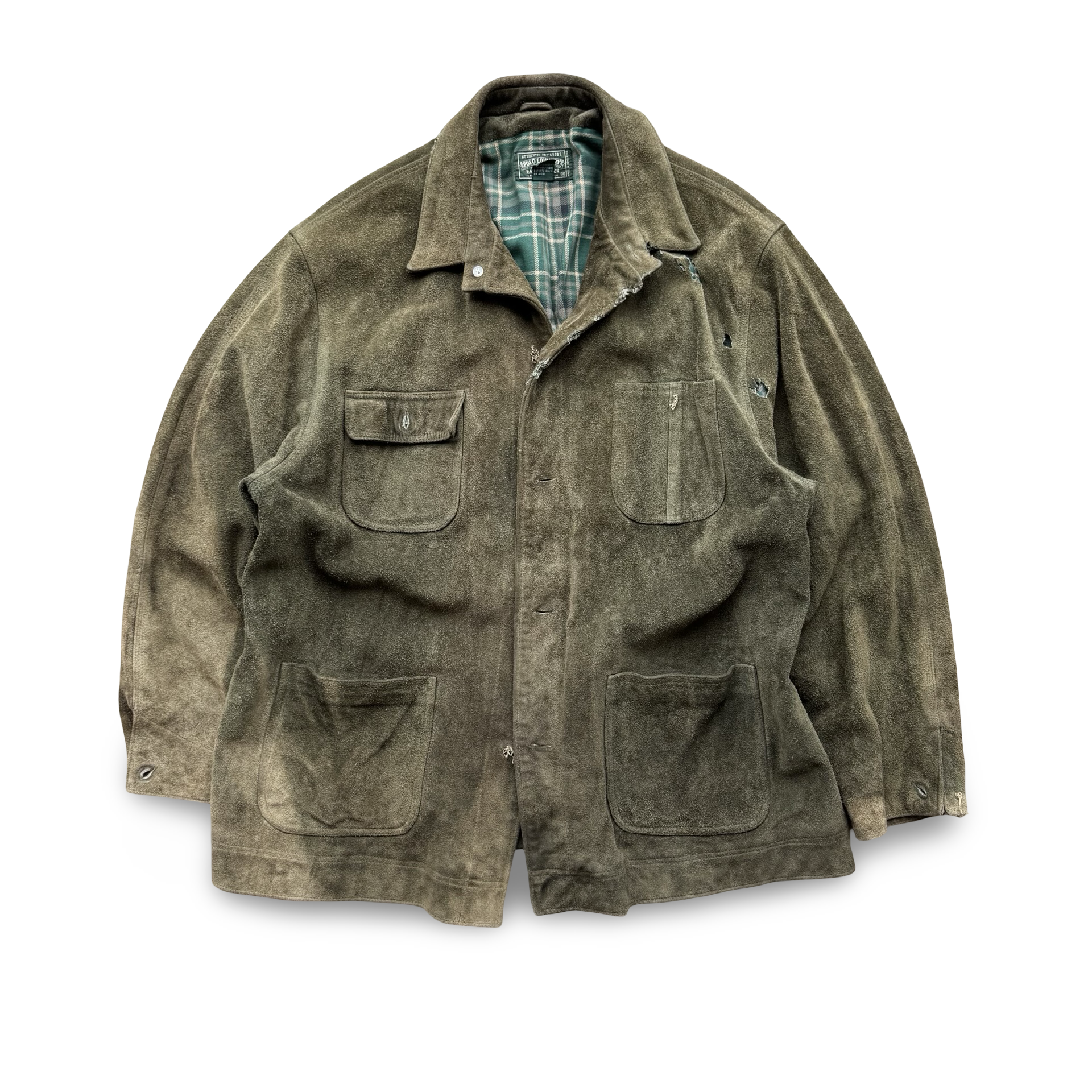Vintage Polo RL Country Green Suede Coat (XL)