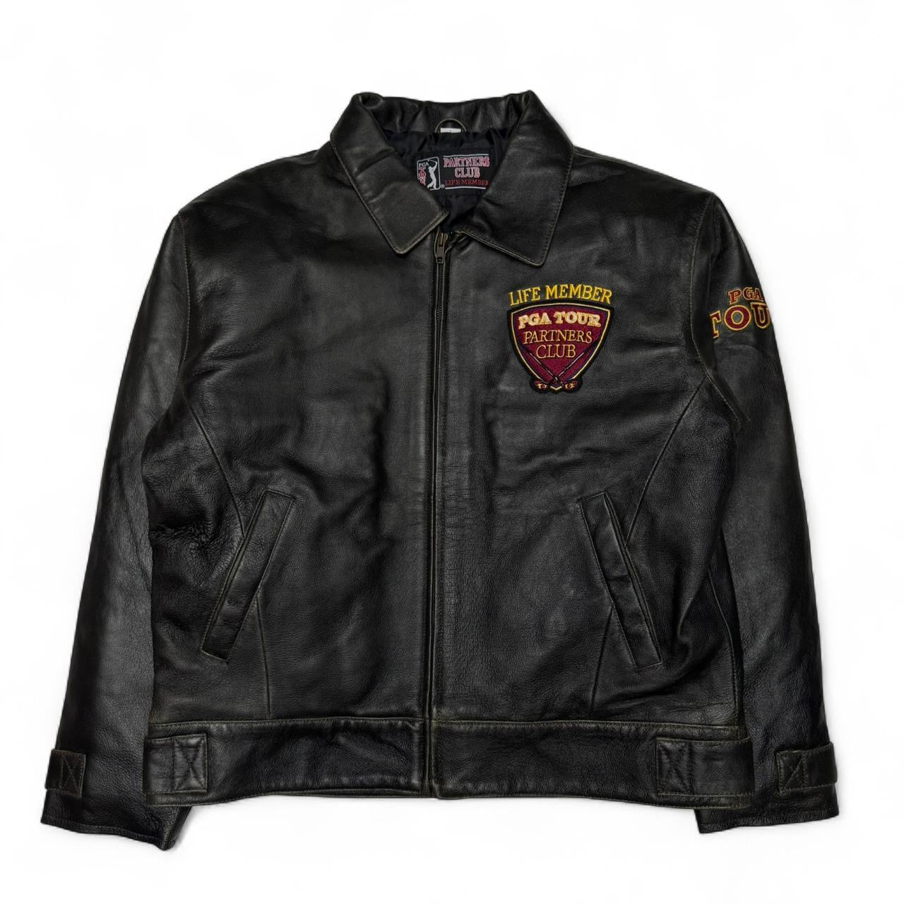 Vintage PGA Tour Life Member Brown Leather Jacket (L)