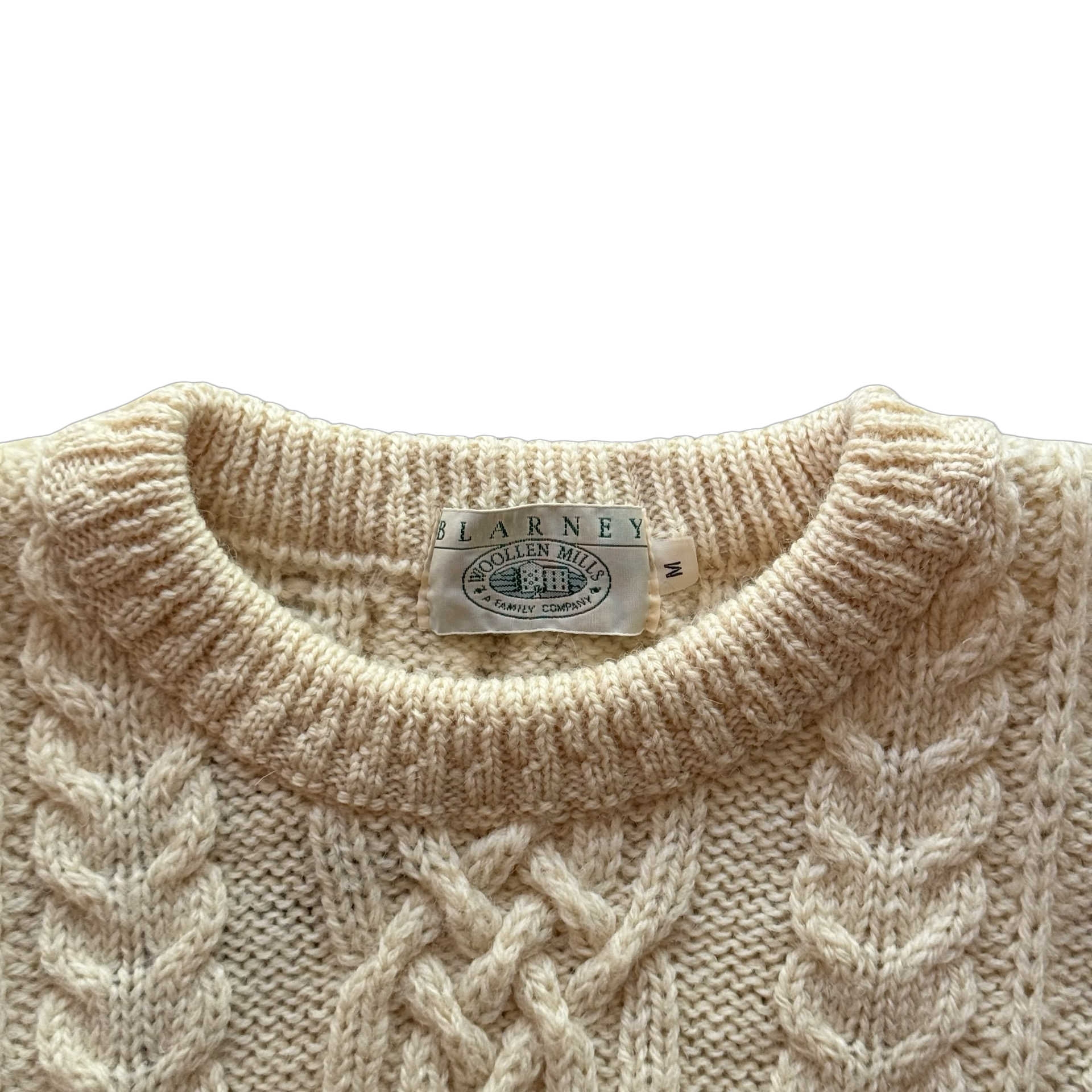 90s Blarney Cable Knit Sweater (M)