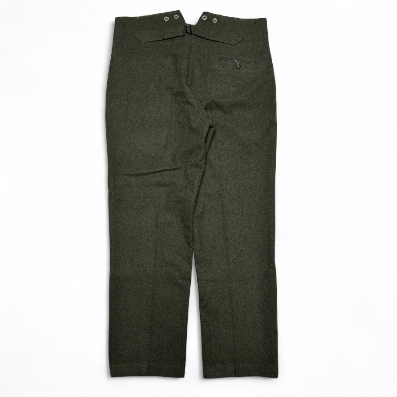 Olive Green Wool Buckle-back Pants (34-38x32)