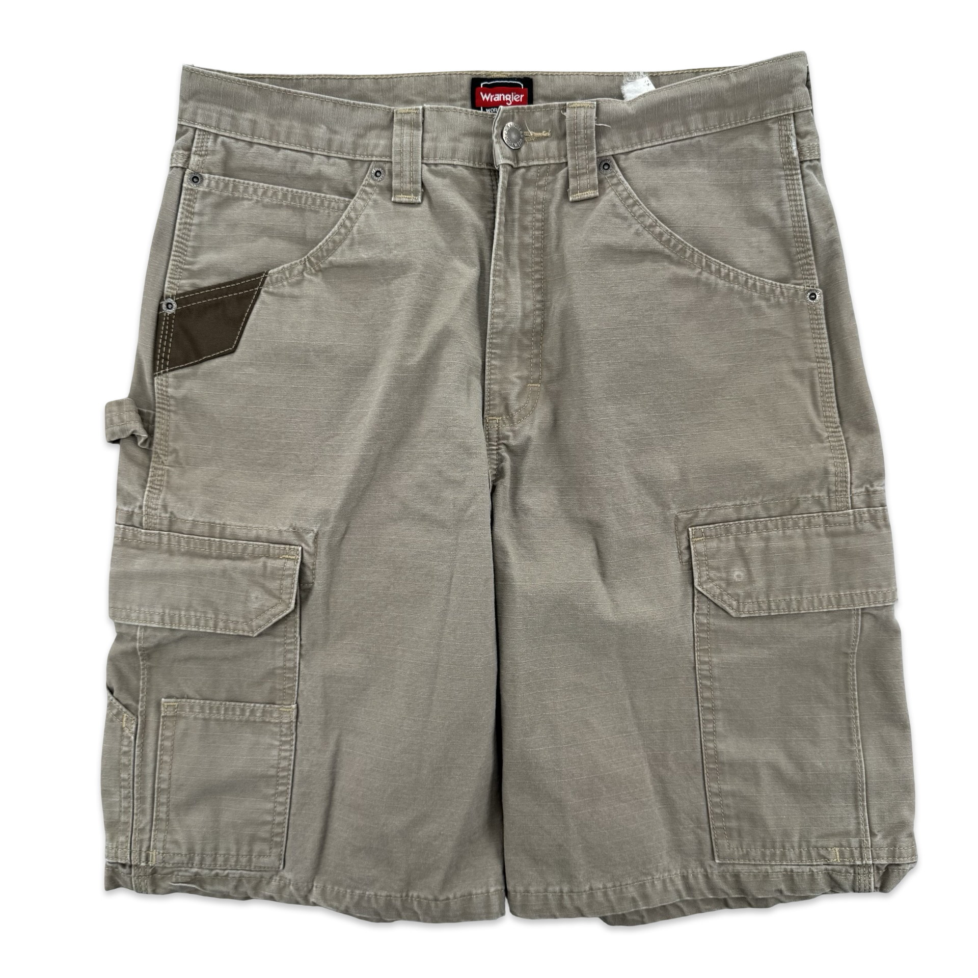 Tan Wrangler Riggs Cargo Shorts (32)