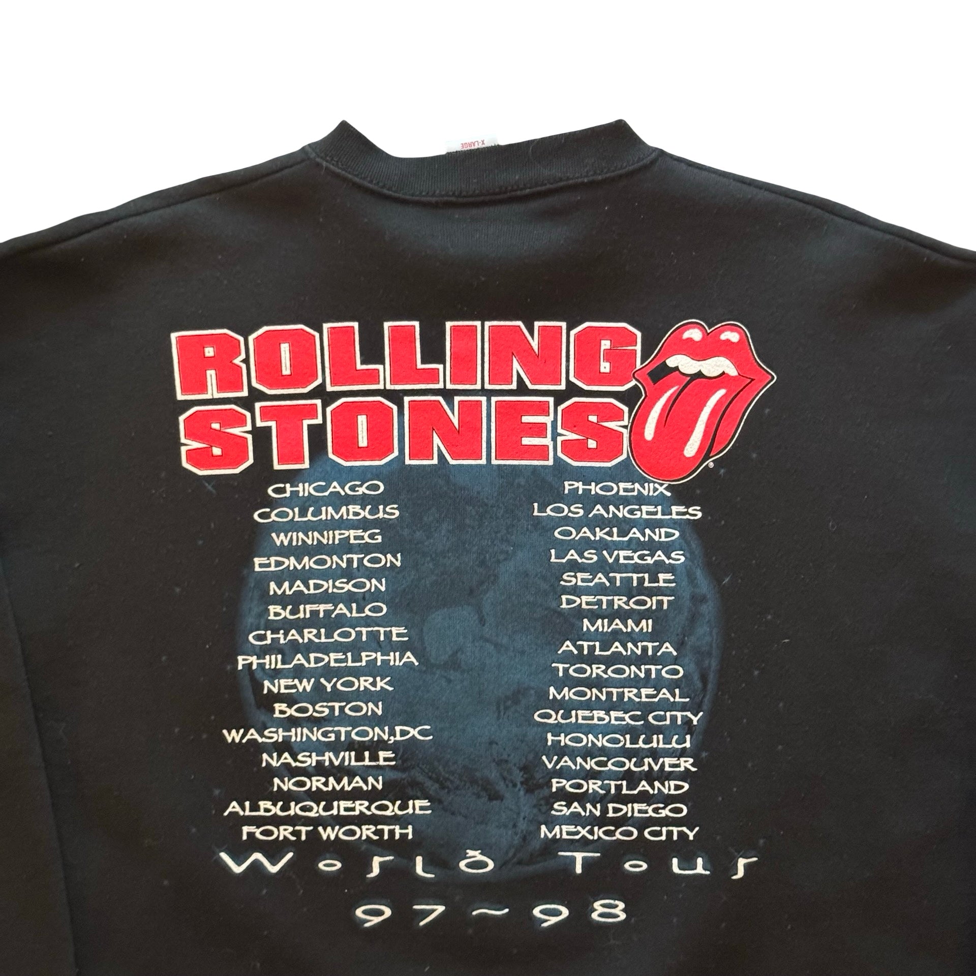 1997 Rolling Stones World Tour Crewneck Sweatshirt (XL)