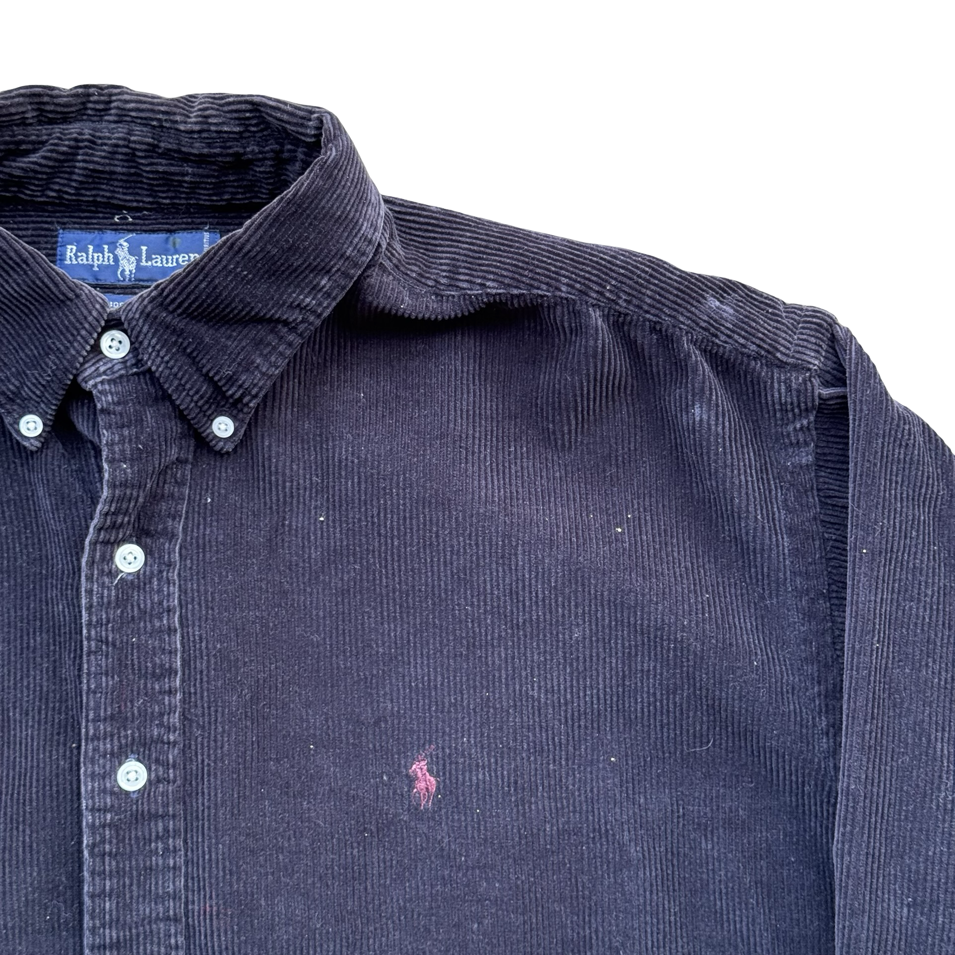 Vintage Black Ralph Lauren Corduroy Button Up  (XL)